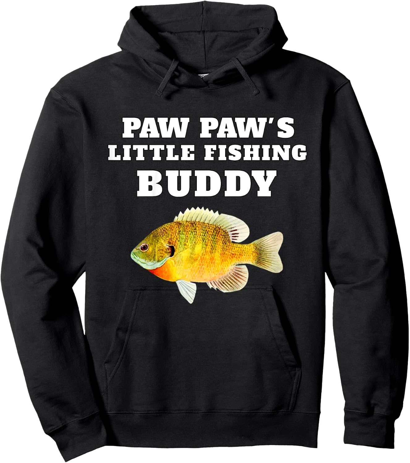 Paw Paws Little Fishing Buddy Cute Kids Fishing Shirt Hoodie - Hoodie | Black