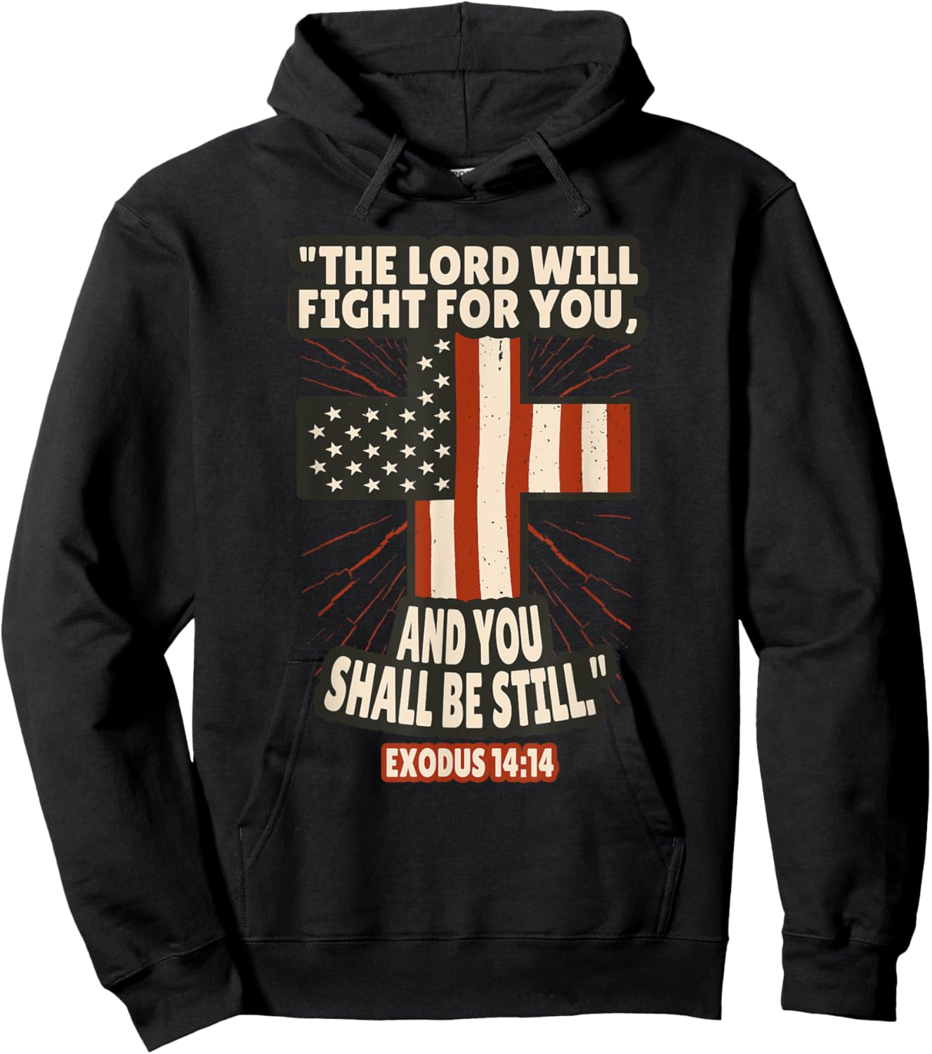 Exodus 14:14 Bible Verses Scripture Hoodie - Hoodie | Black