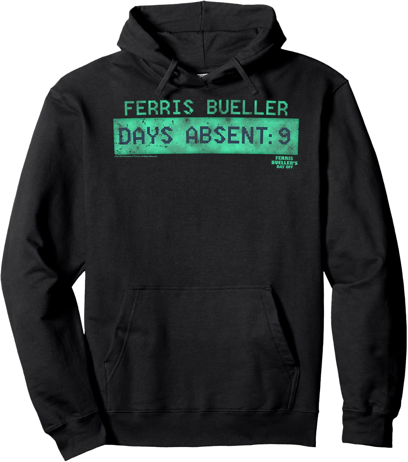 Ferris Bueller's Day Off Days Absent: 9 Funny Movie Hoodie - Hoodie | Black
