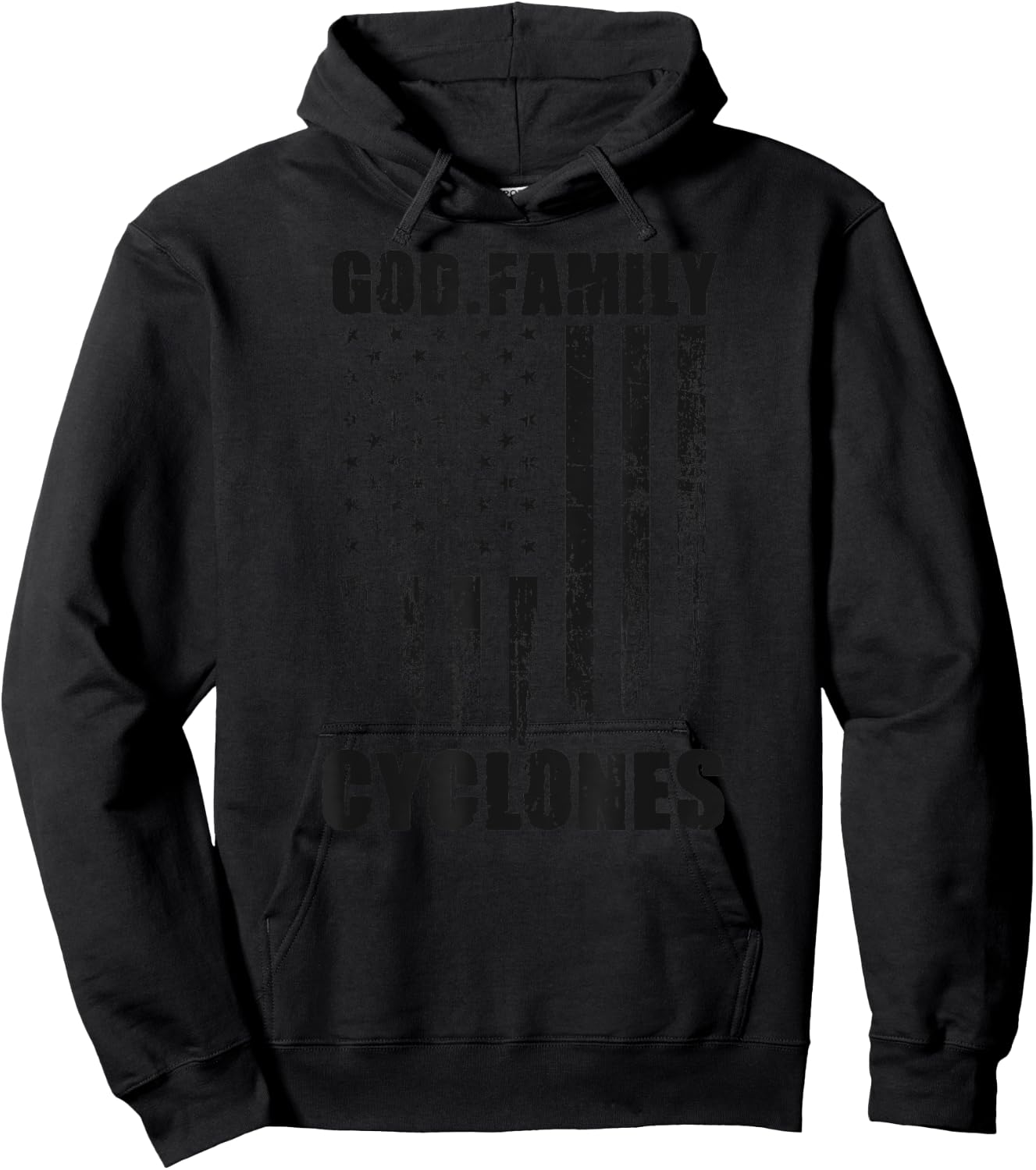 Elizabethton Cyclones God. Family. Vintage USA Flag Hoodie - Hoodie | Black