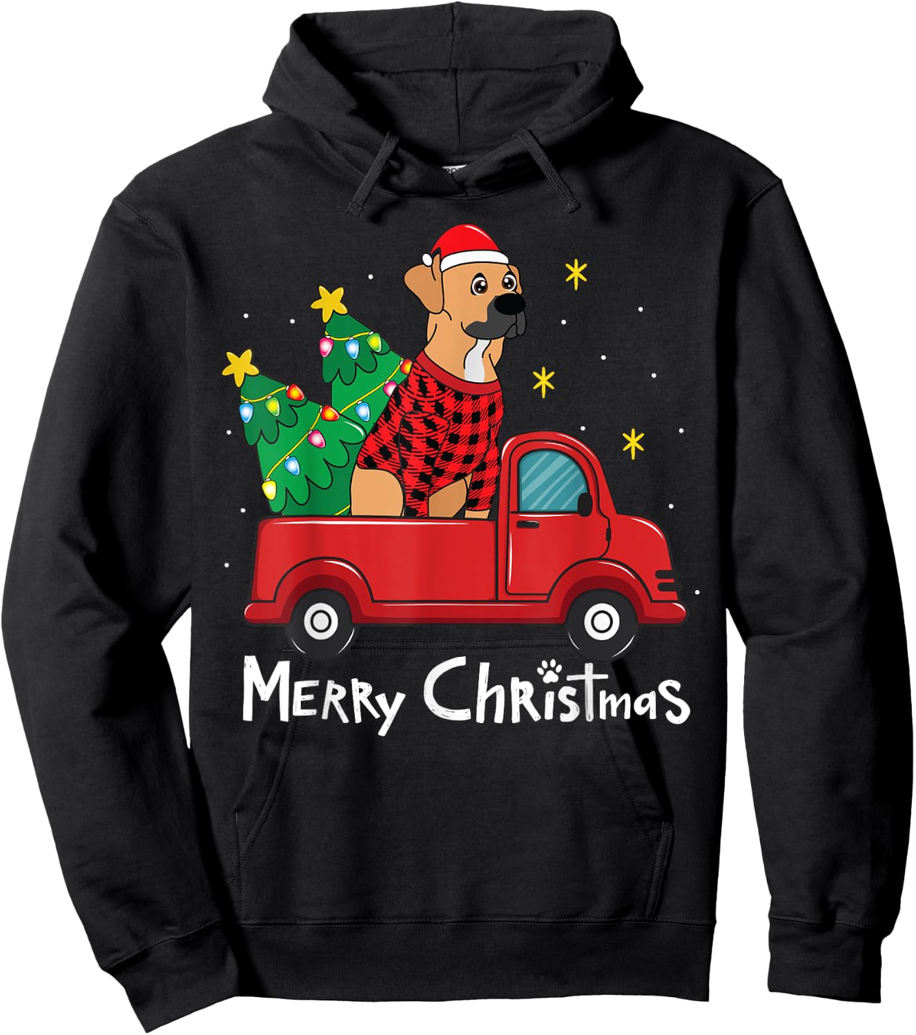 Black Mouth Cur Christmas Funny Gift Hoodie - Hoodie | Black
