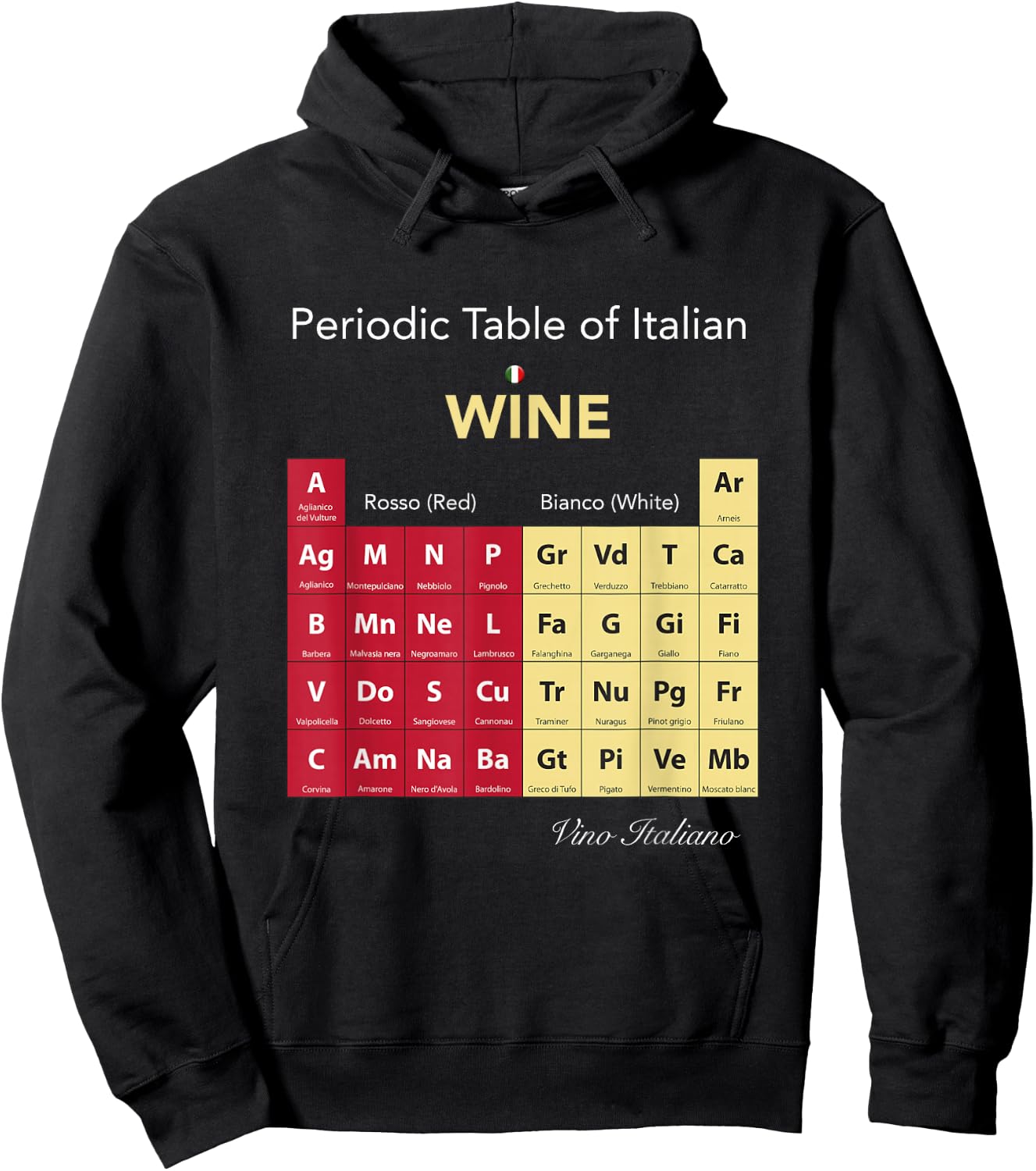 Periodic Table of Italian Wine Hoodie - Hoodie | Black