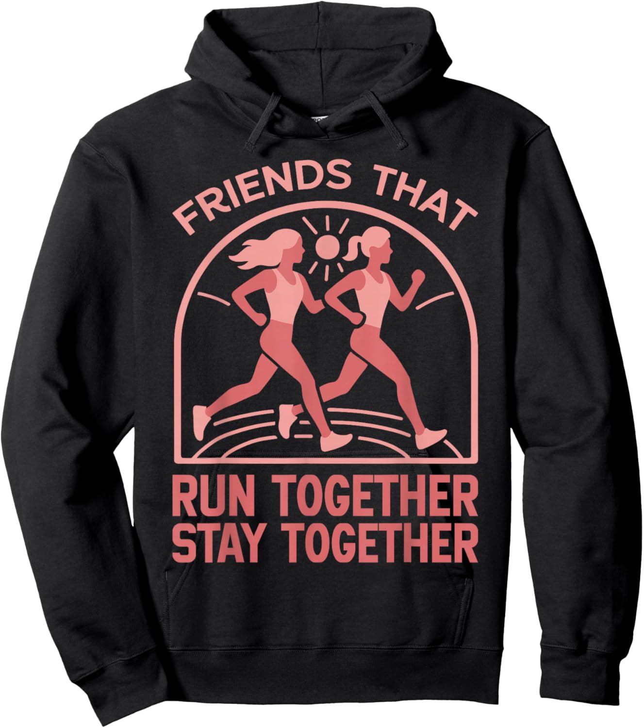 Running Runner Half Marathon Buddies Besties Friends that Hoodie - Hoodie | Black