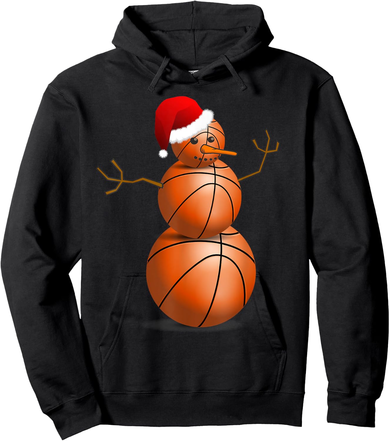 Christmas Basketball Shirt - Basketball Snowman Hoodie - Hoodie | Black