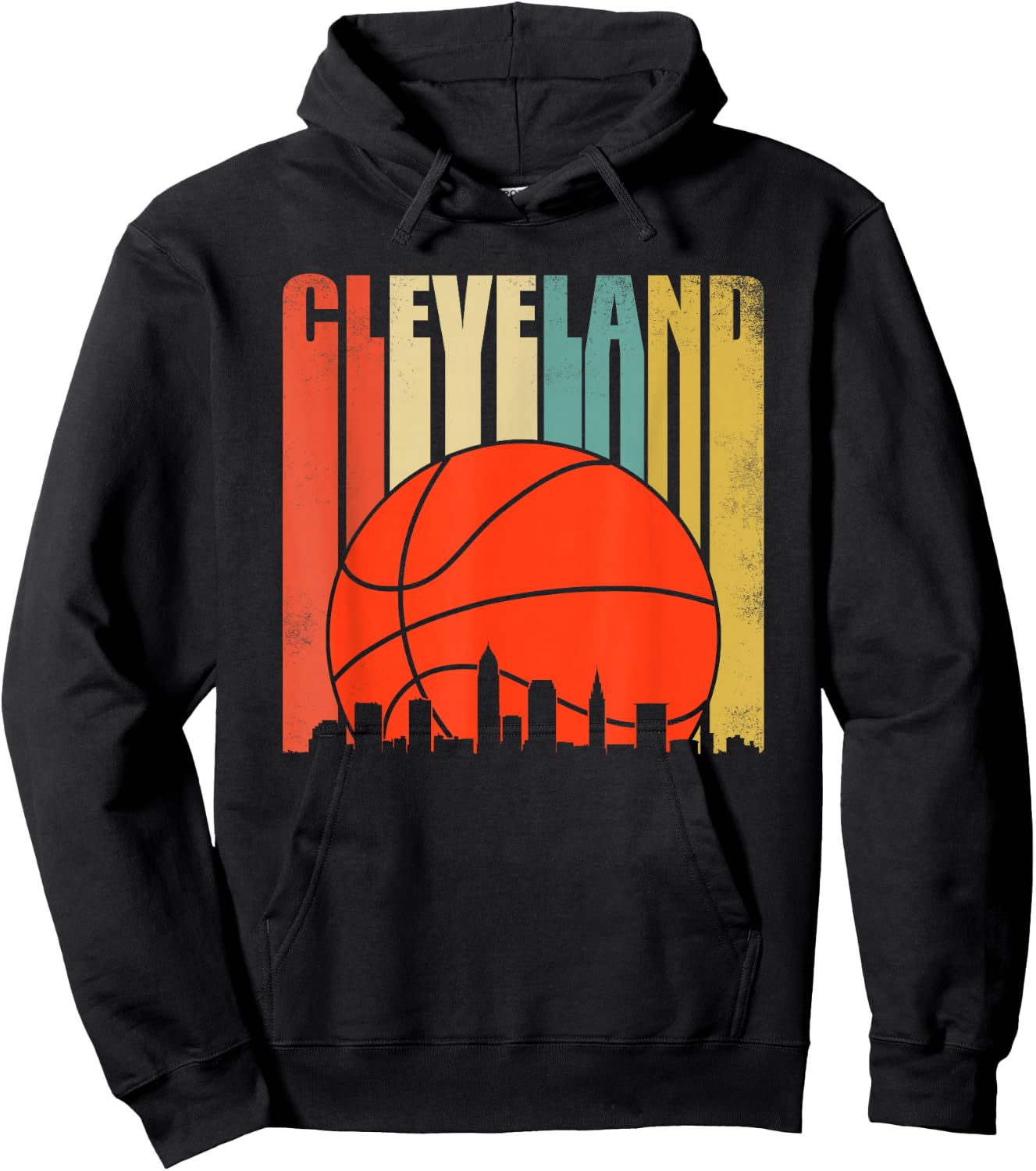 Vintage Cleveland Basketball Shirt Ohio Hoodie - Hoodie | Black