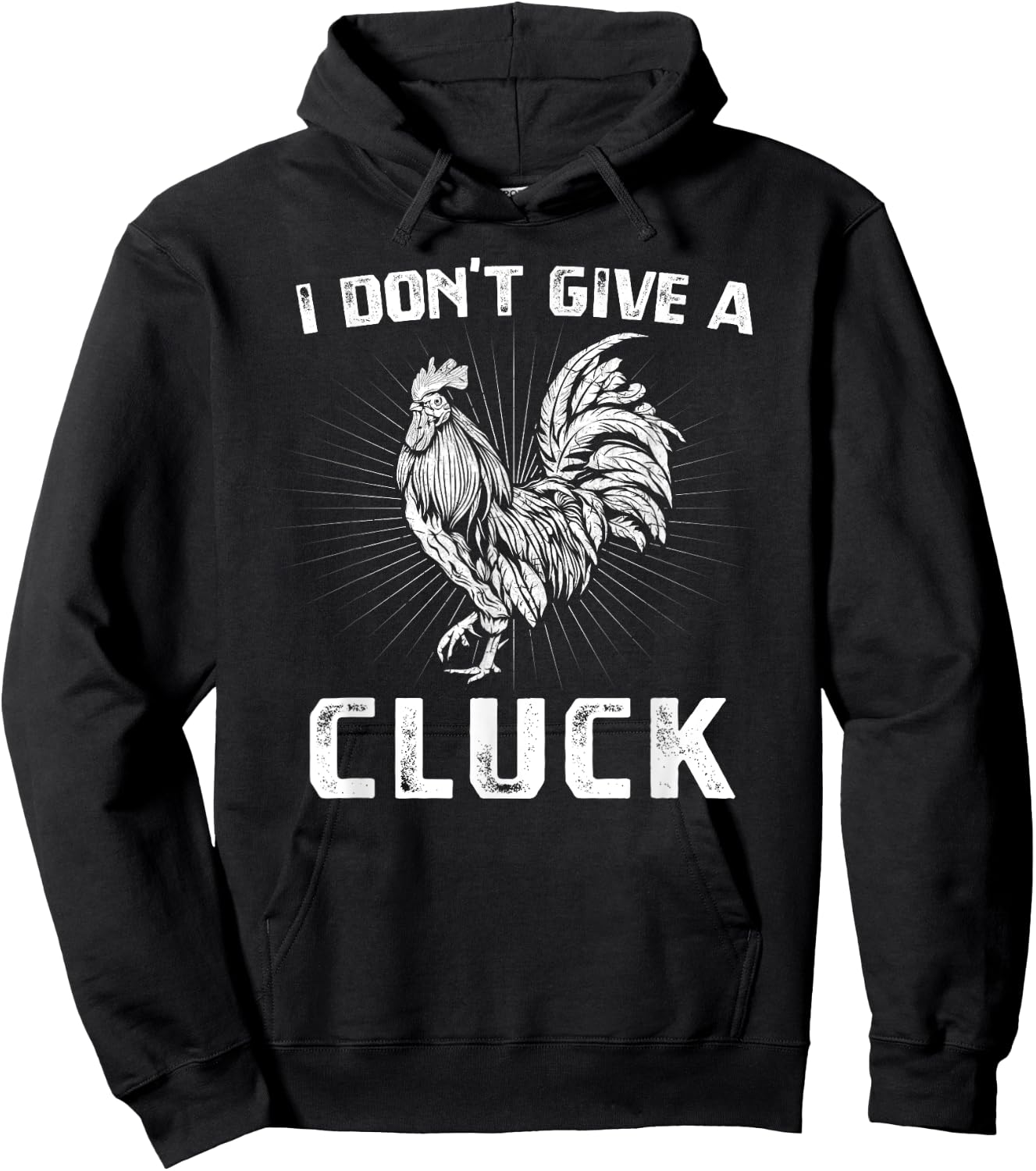 I Don't Give A Cluck Chicken Farm Vintage Farmer Hoodie - Hoodie | Black