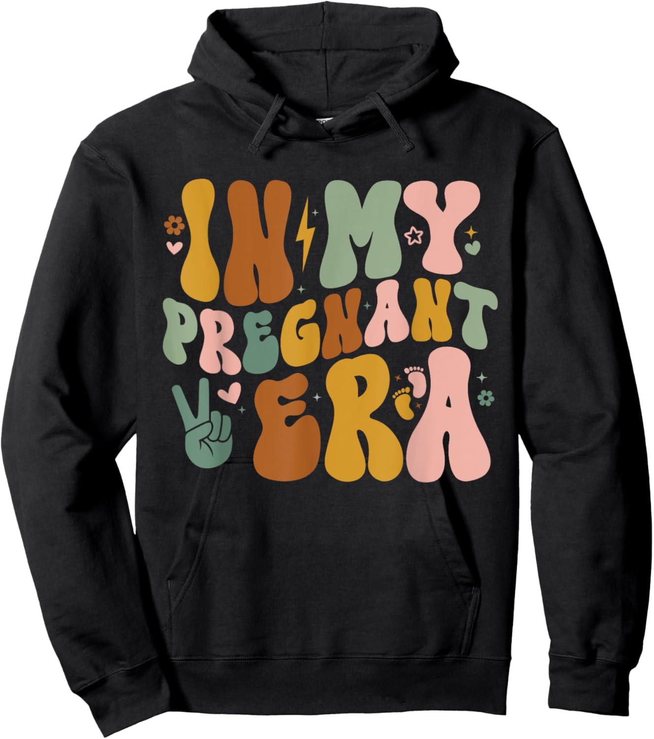 In My Pregnant Era Funny Pregnancy Announcement New Pregnant Hoodie - Hoodie | Black