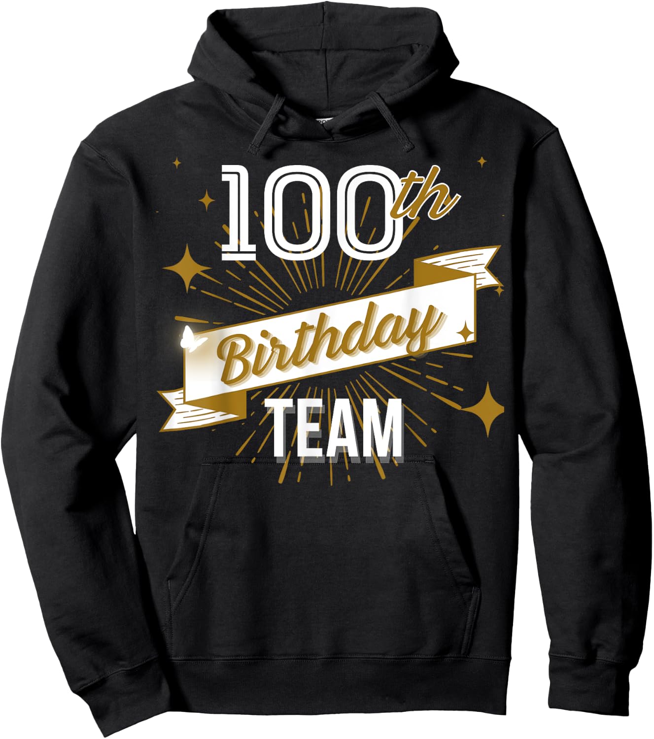 100th Birthday Crew 100 Years Old Attend Bday Party Vintage Hoodie - Hoodie | Black
