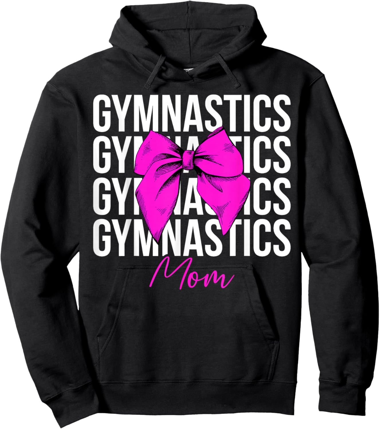 Gymnastics Mom Coquette Mom Of A Gymnast Mother Hoodie - Hoodie | Black
