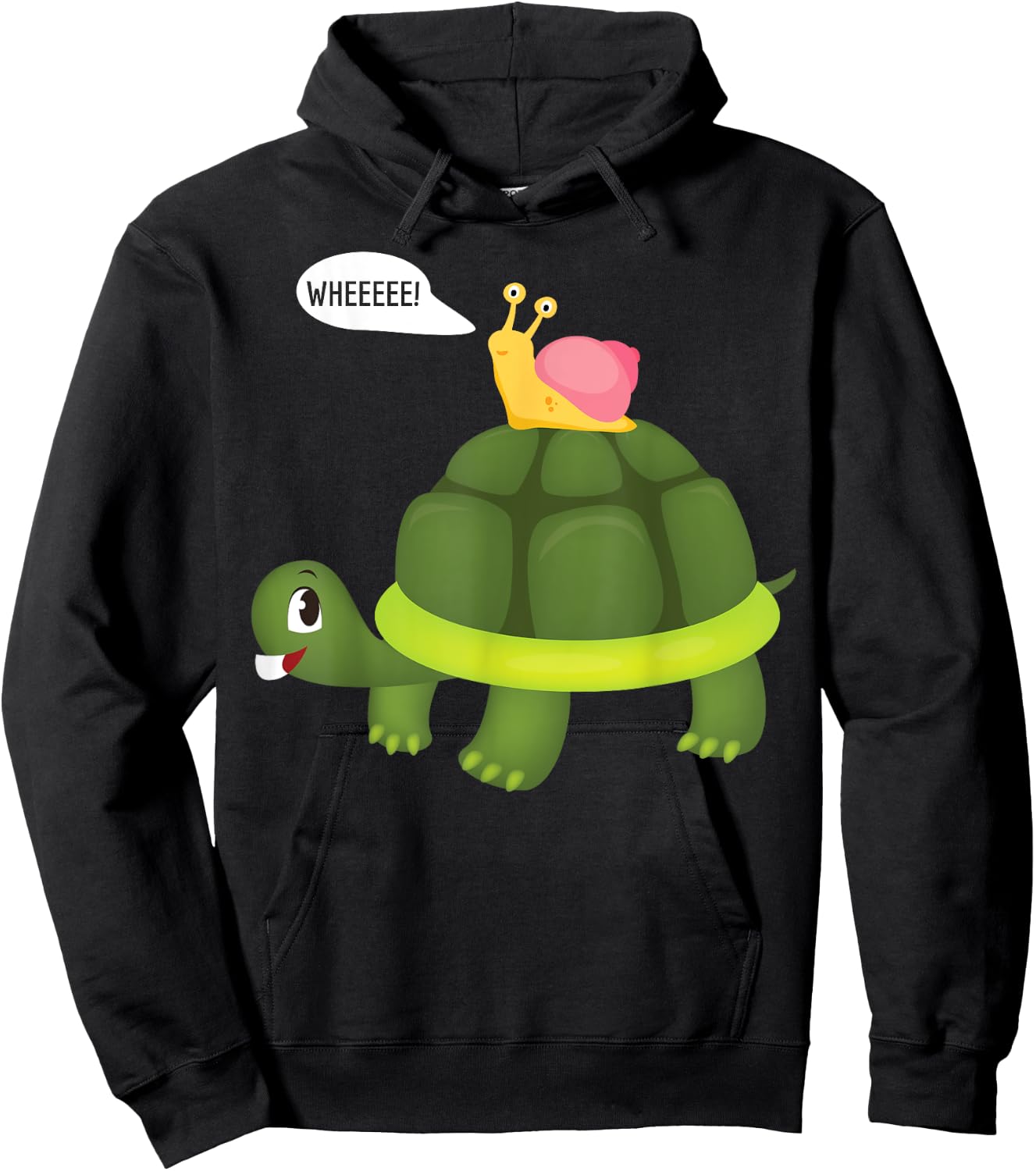 Snail Riding Turtle Funny Shirt Hoodie - Hoodie | Black