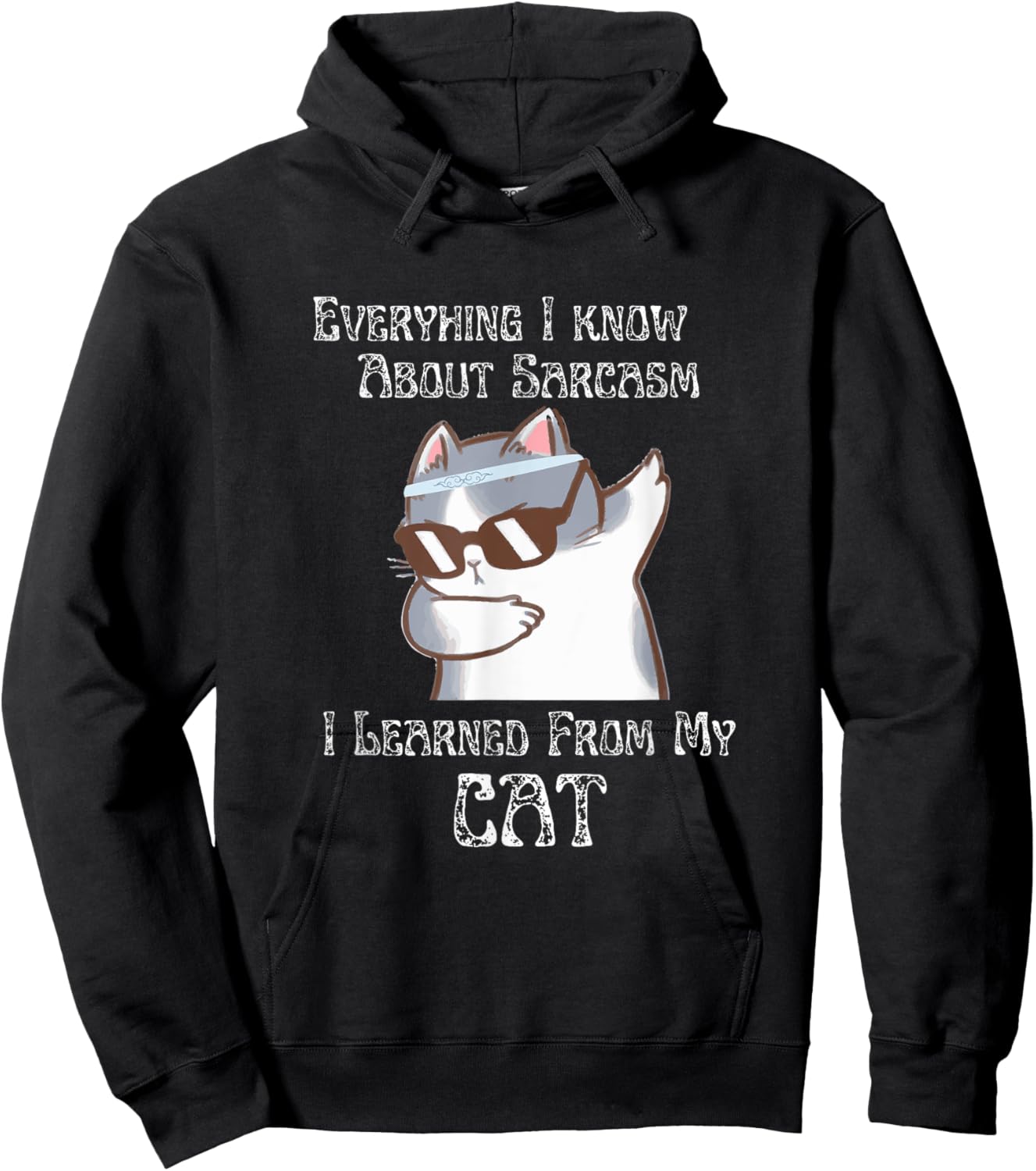 Everything I Know About Sarcasm I Learned From My Cat Hoodie - Hoodie | Black