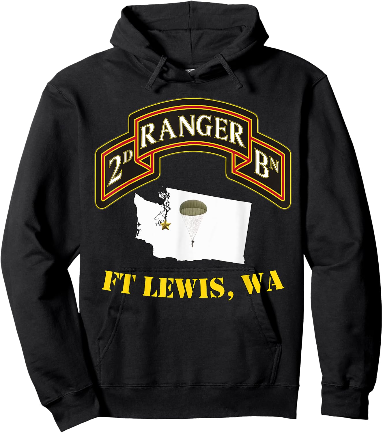 75th Rangers - Ft Lewis, WA 2nd Bn Ranger Unit Vets Hoodie - Hoodie | Black