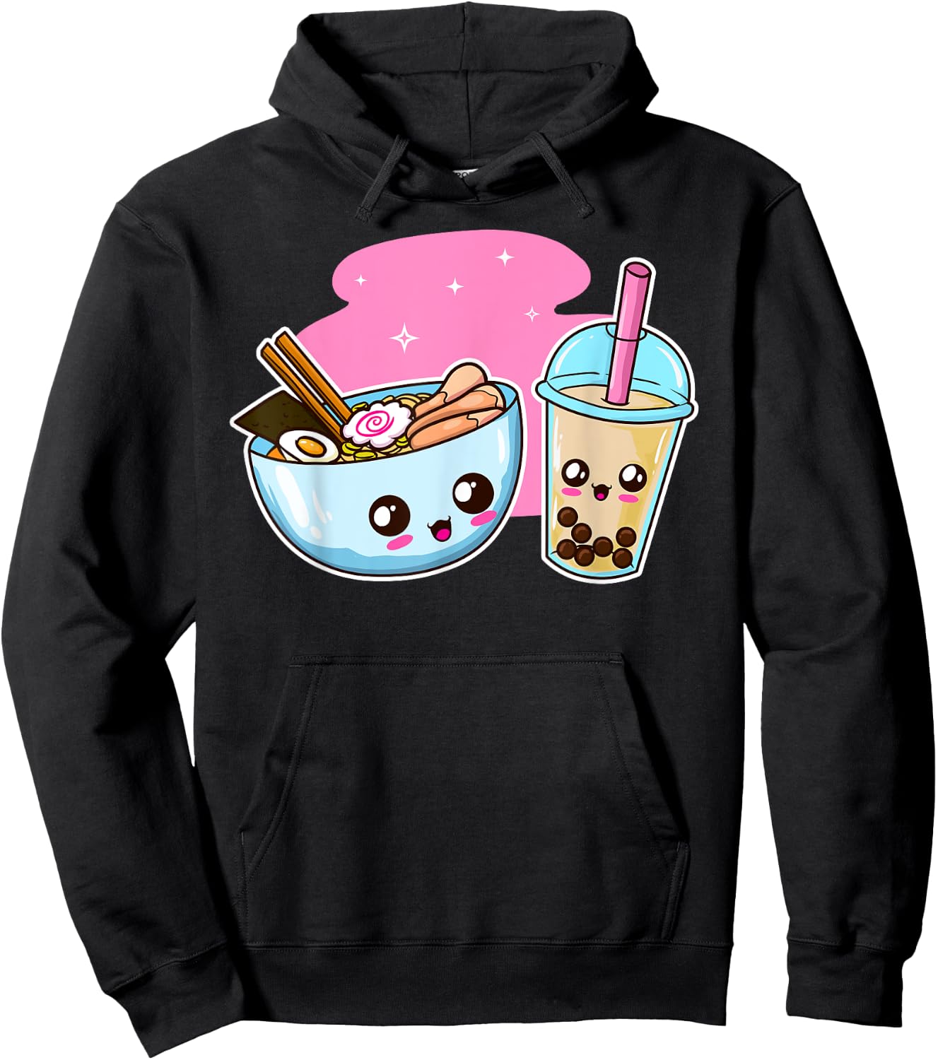 Ramen Bubble Tea Boba Japanese Noodles K-POP Merch Anime Hoodie - Hoodie | Black