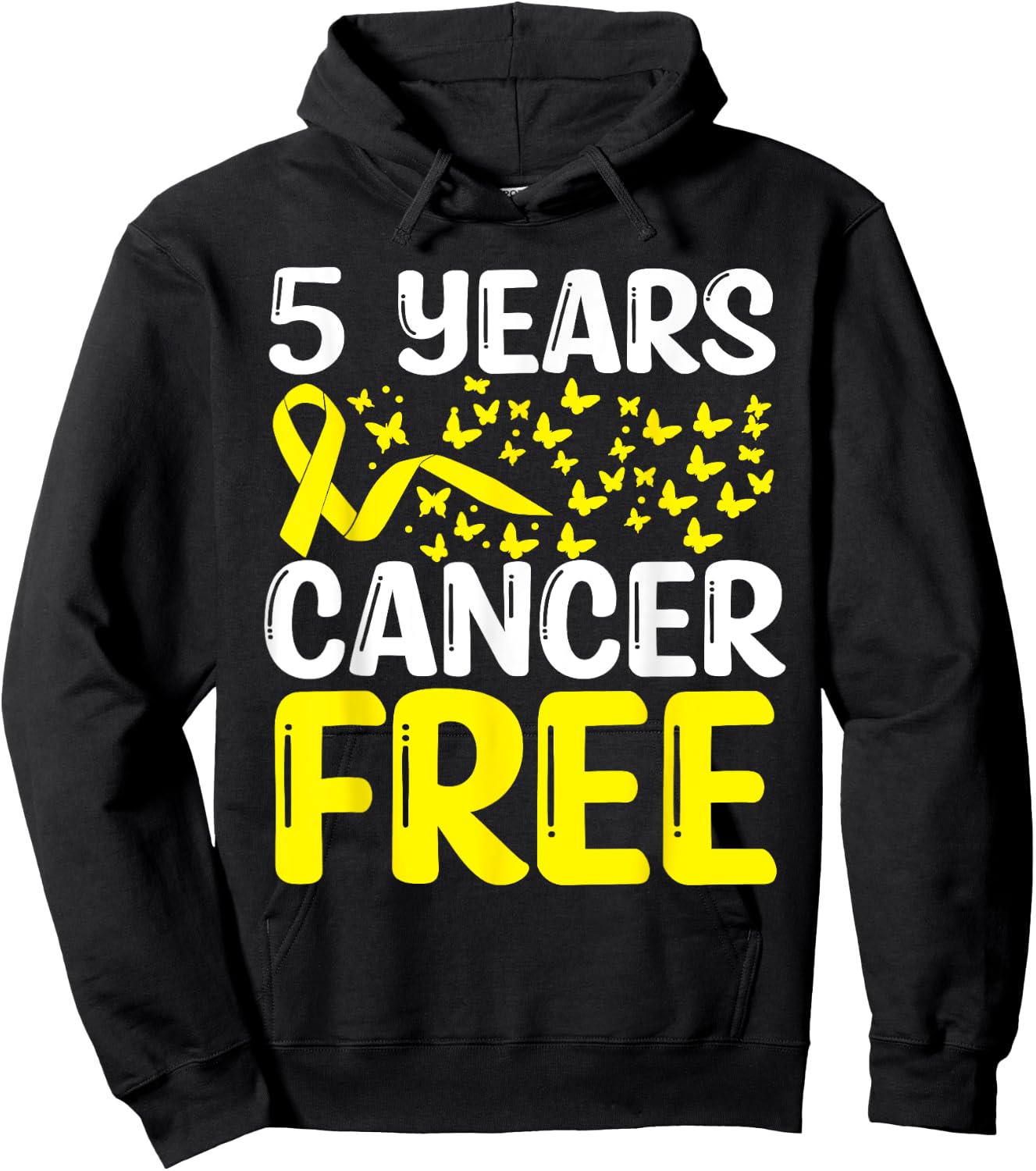 5 Years Childhood Cancer Free Neuroblastoma Survivor Ribbon Hoodie - Hoodie | Black