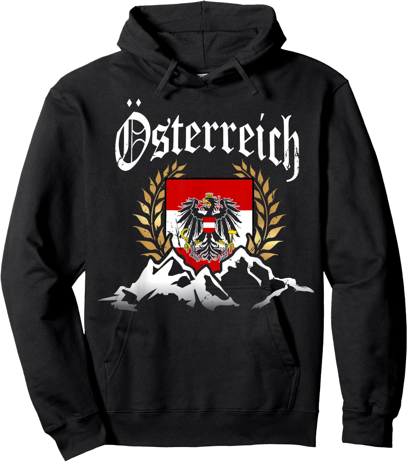 Austria Oesterreich with alps mountains men and women Hoodie - Hoodie | Black