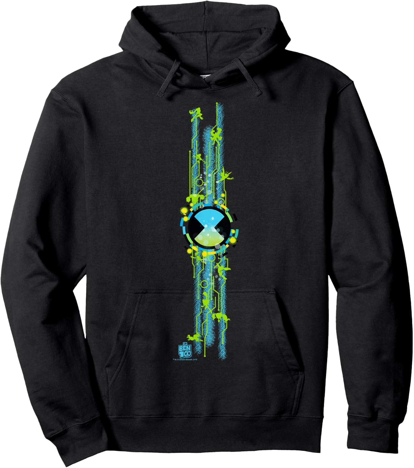 Ben 10 Ben Symbol Column Hoodie - Hoodie | Black