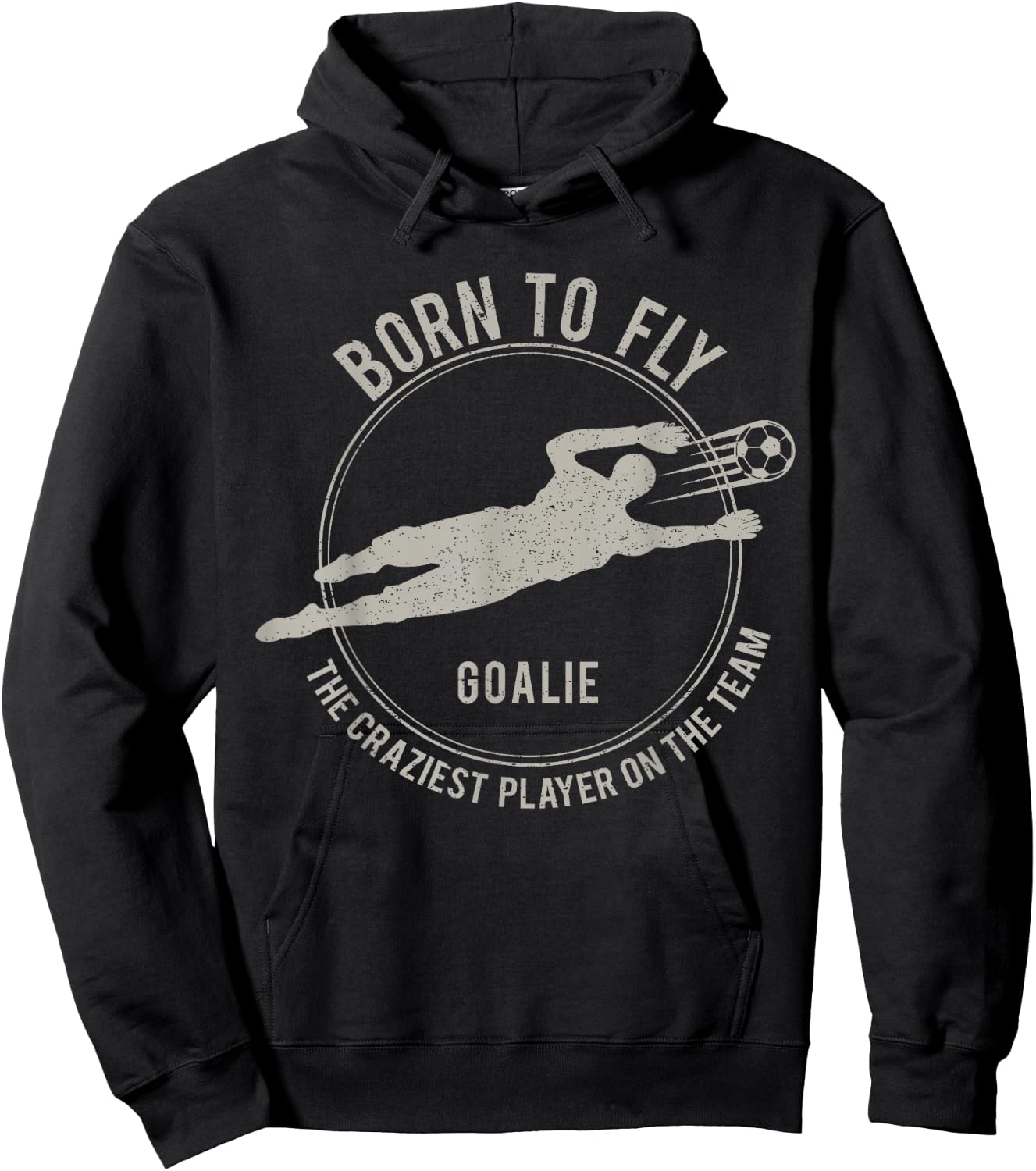 Funny Goalkeeper Gift Soccer Goalie Born to Fly Hoodie - Hoodie | Black