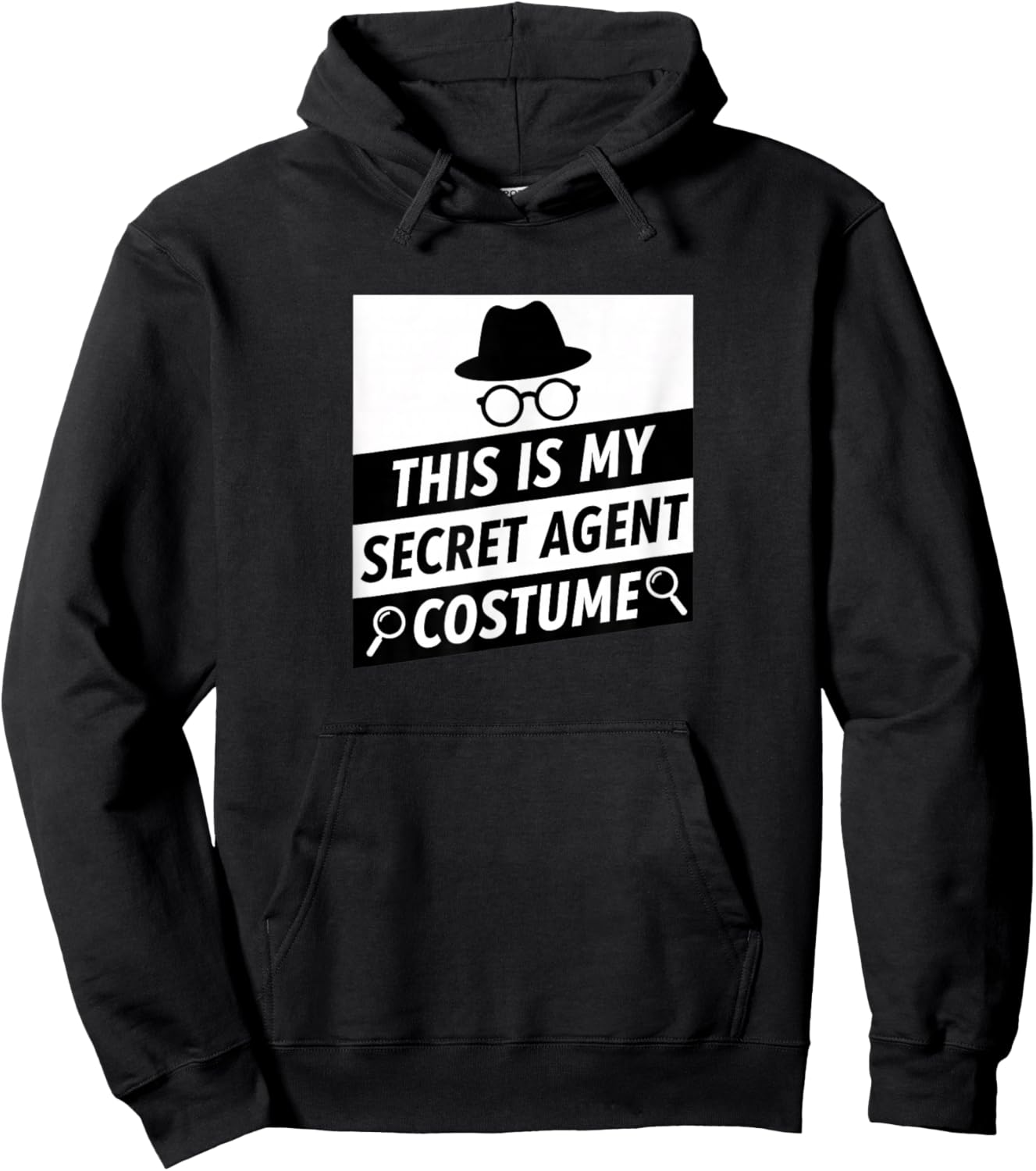 This is My Secret Agent Costume Halloween Kids Spy Disguise Hoodie - Hoodie | Black