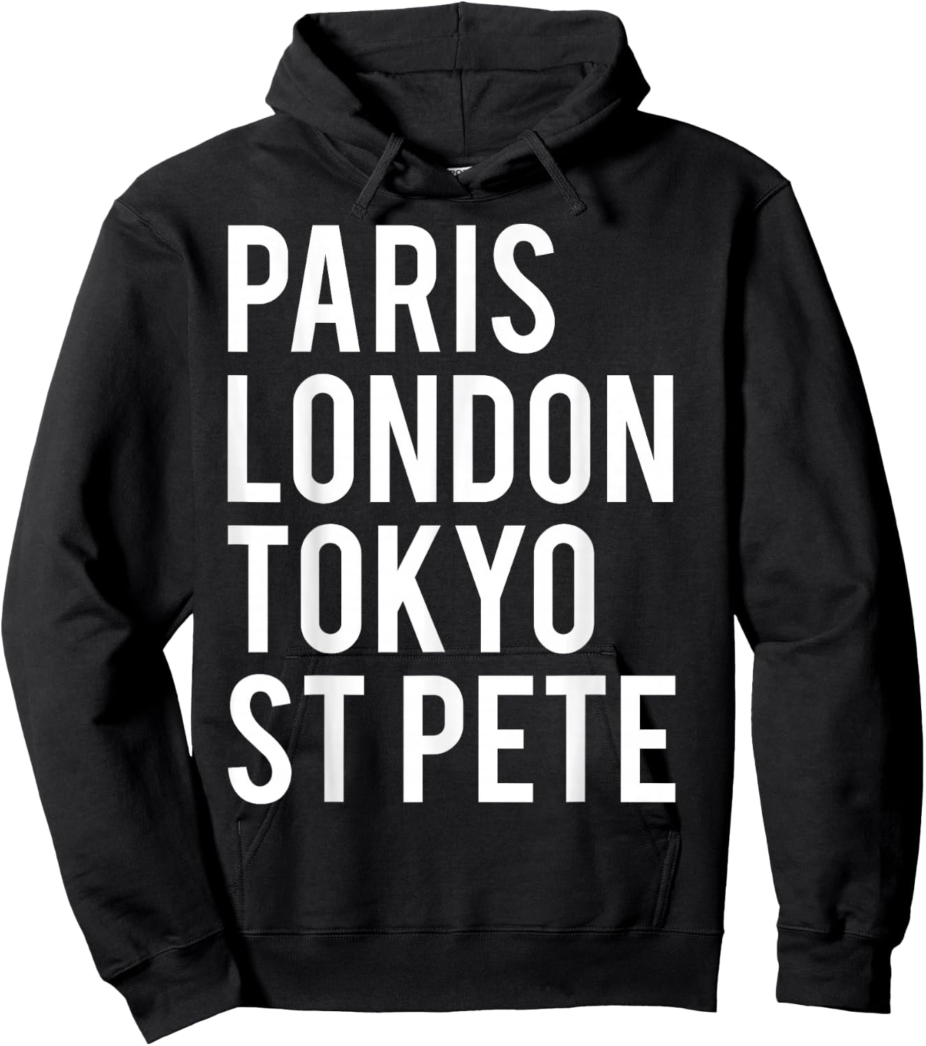 Paris London Tokyo St Pete T Shirt Cool traveler gift Hoodie - Hoodie | Black