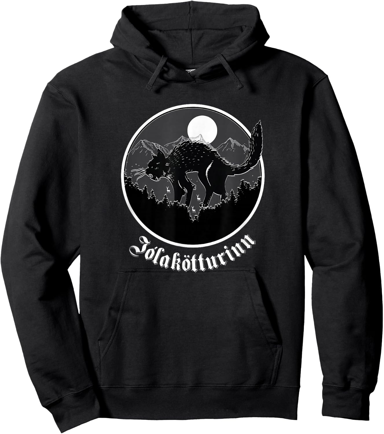 Yule Cat Jolakotturinn Icelandic Folklore Christmas Gift Hoodie - Hoodie | Black