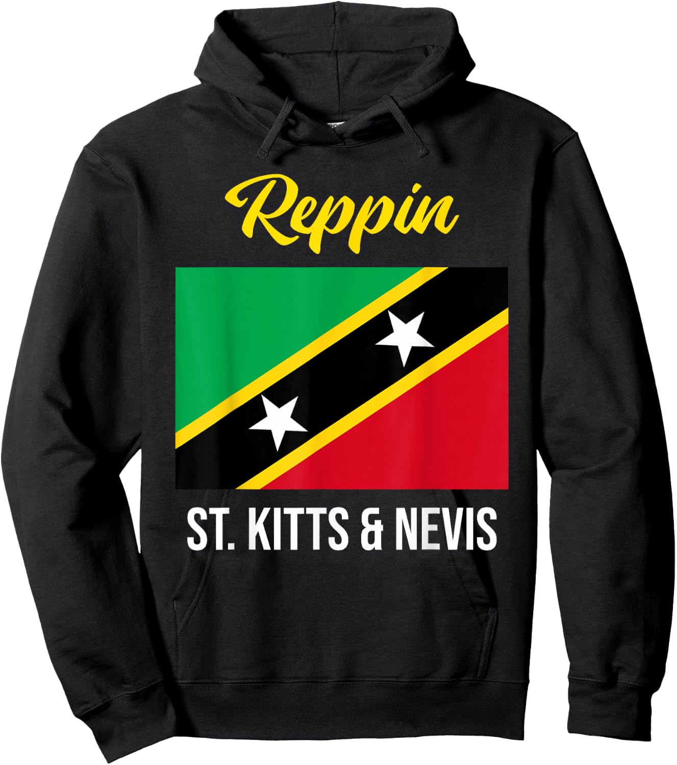 St. Kitts & Nevis Flag Reppin West Indies T Shirt Hoodie - Hoodie | Black