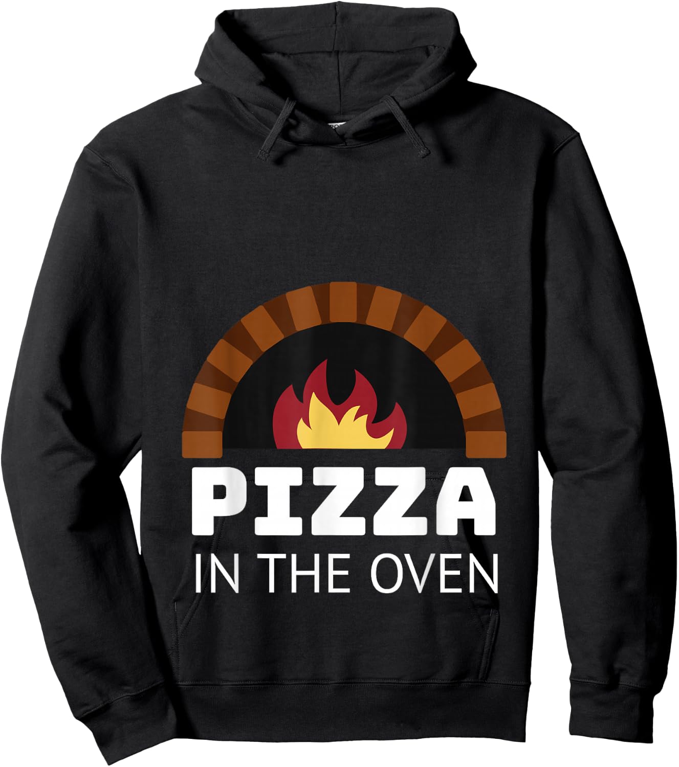 Pregnancy Shirt PIZZA IN THE OVEN Mom Matching Mother to Be Hoodie - Hoodie | Black