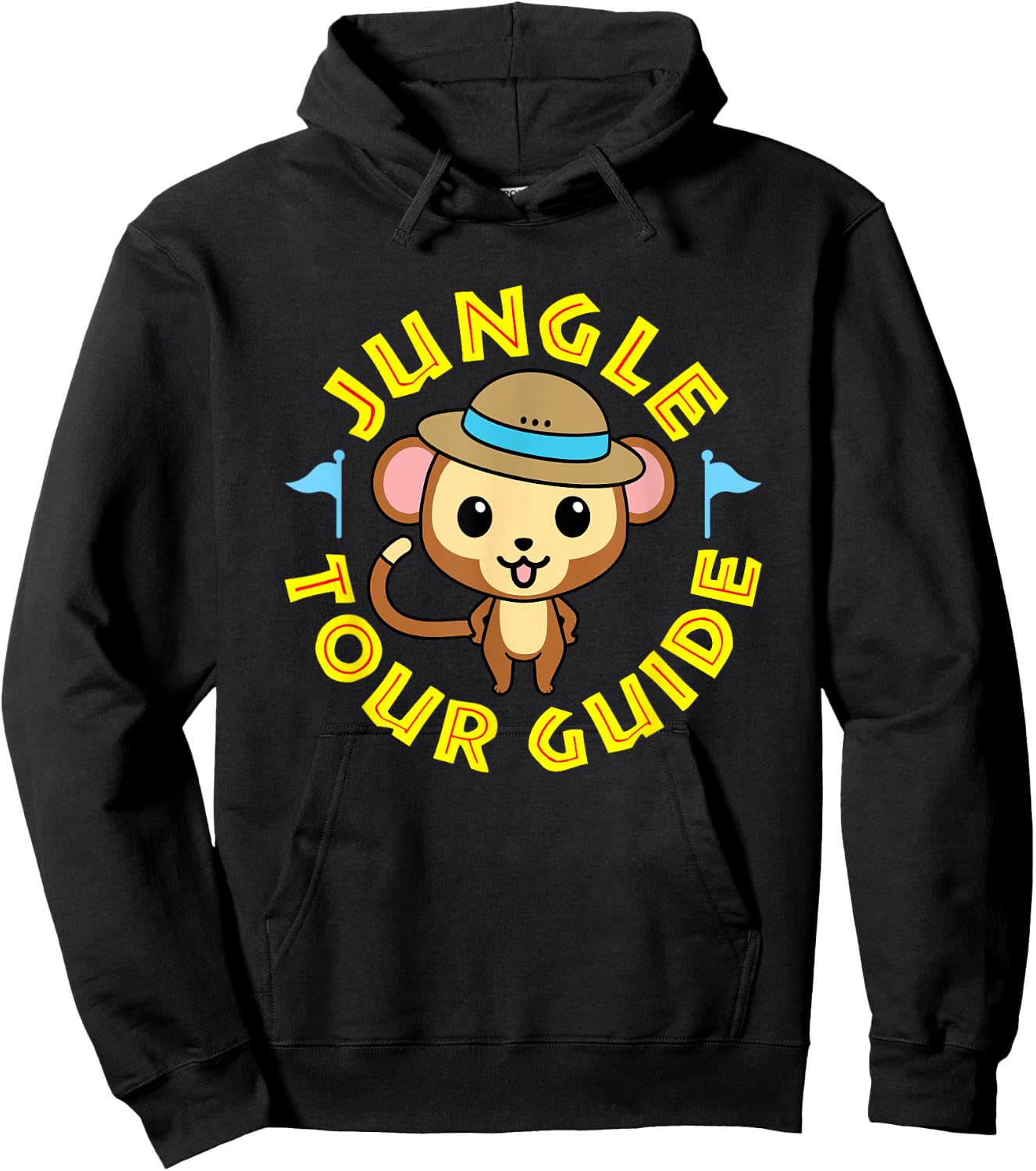 Monkey in Hat - Jungle Tour Guide Hoodie - Hoodie | Black