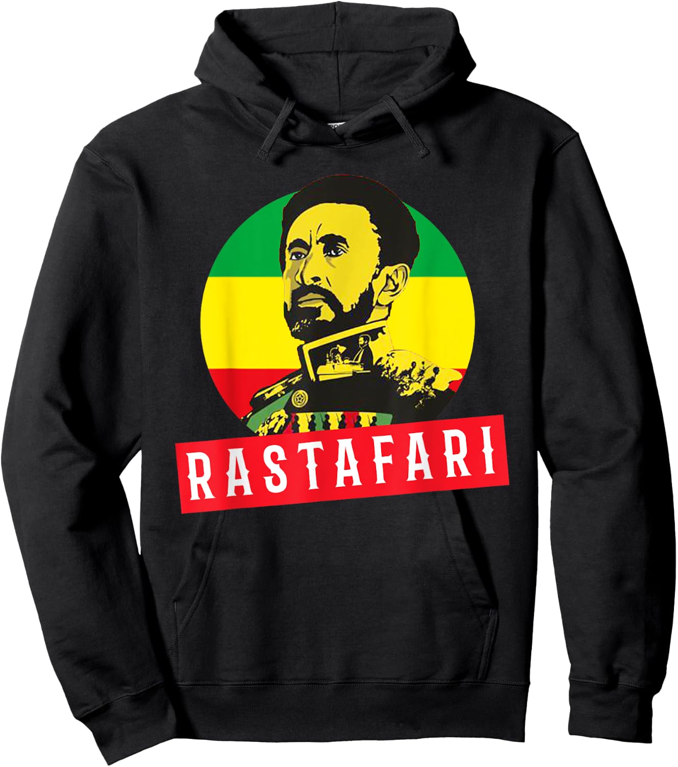 Jah Rastafari Reggae Roots shirt Haile Selassie T shirt Hoodie - Hoodie | Black