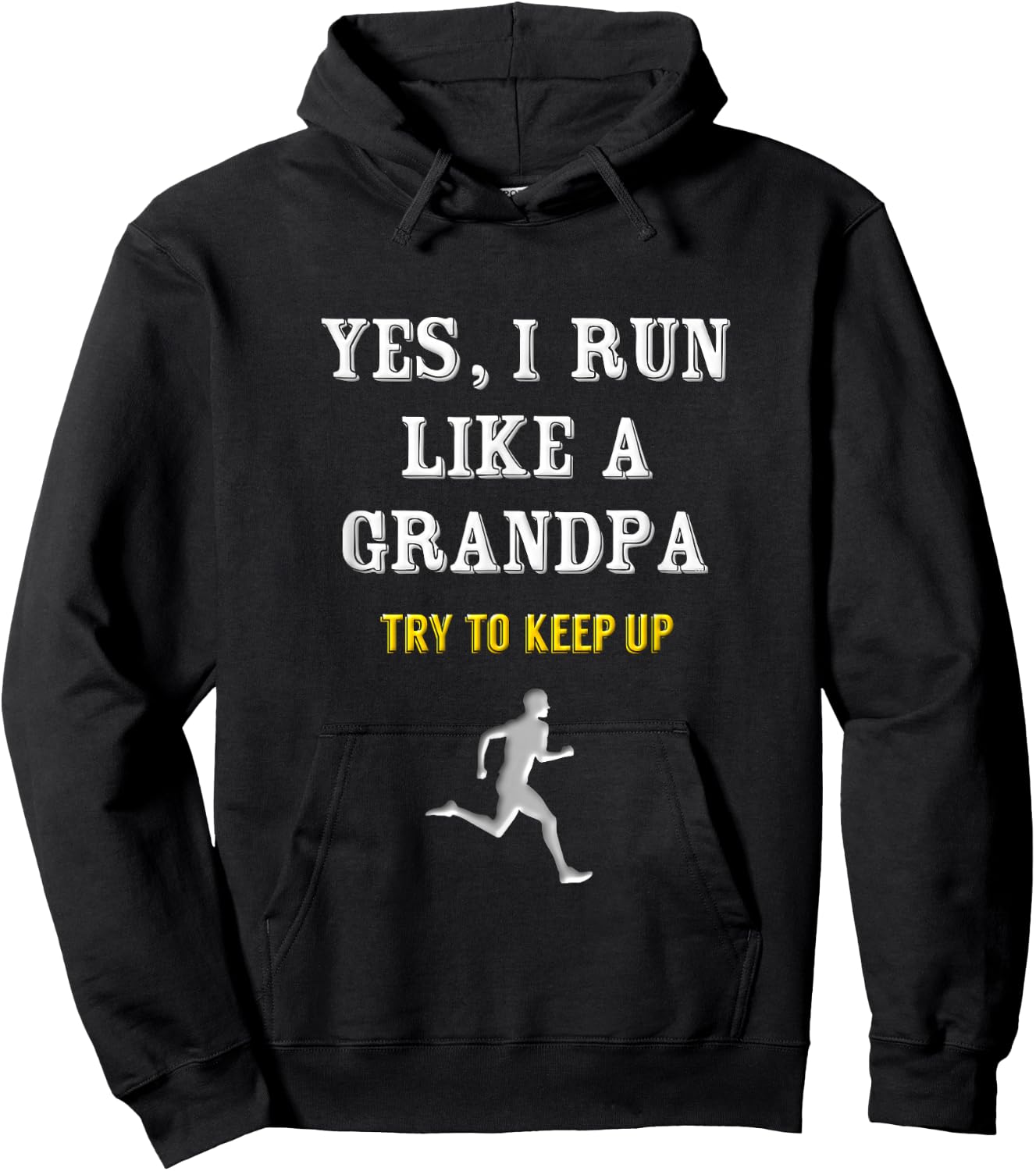 Running Grandpa Saying Run Like A Grandpa Marathon Runner Hoodie - Hoodie | Black