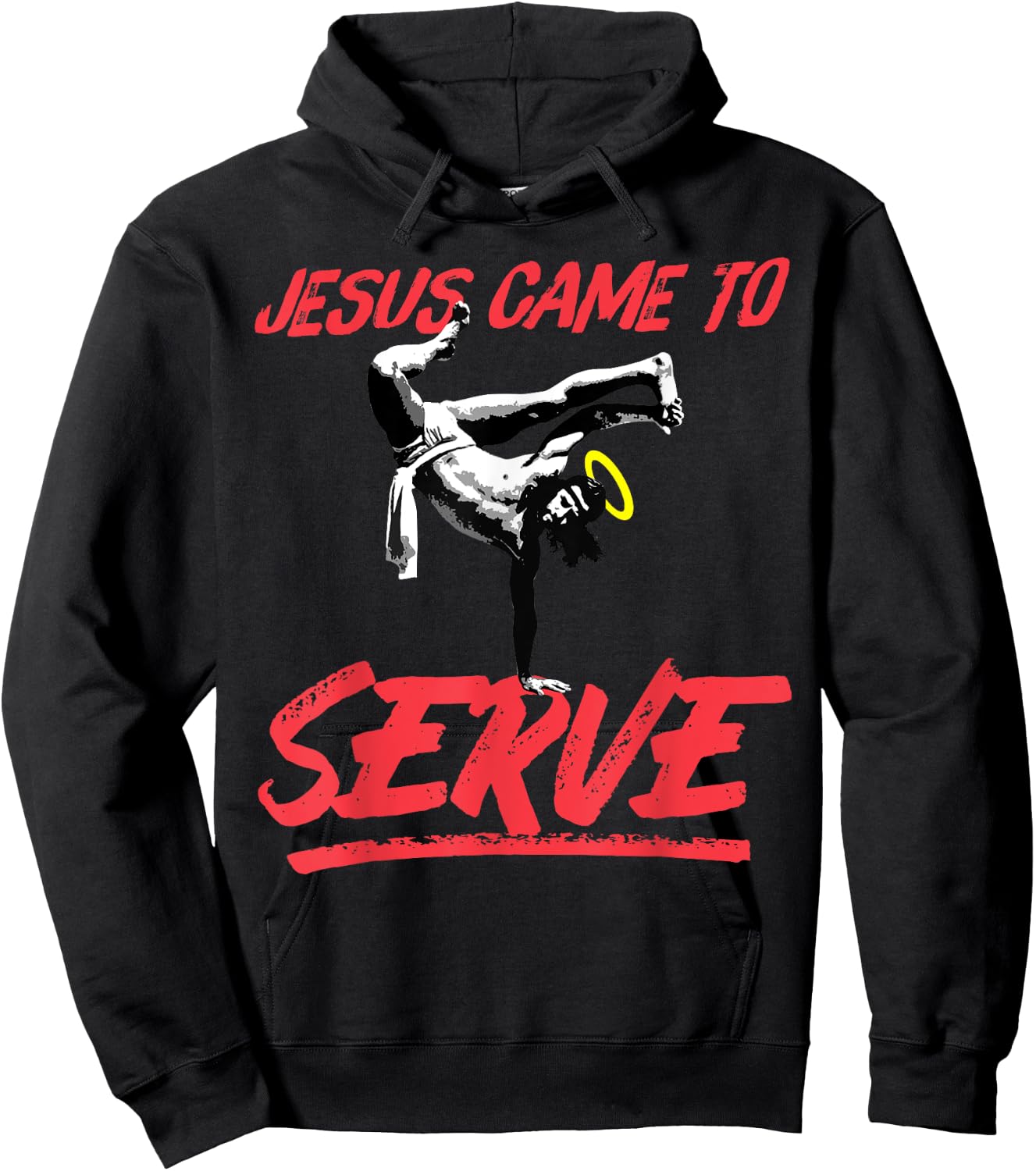Jesus Came to Serve- Funny Trendy Jesus Meme Hoodie - Hoodie | Black