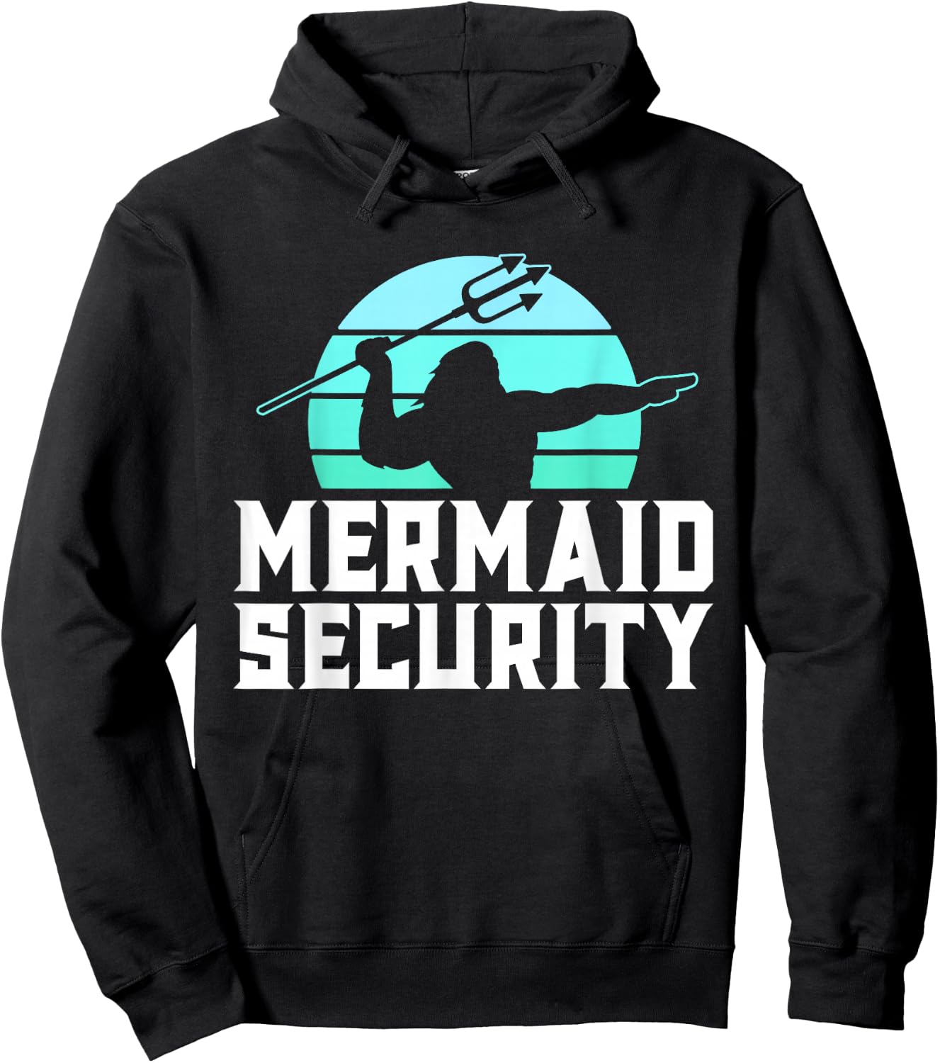 Mermaid Security Shirt Men's Boys Swimmer Dad Merdad Trident Hoodie - Hoodie | Black