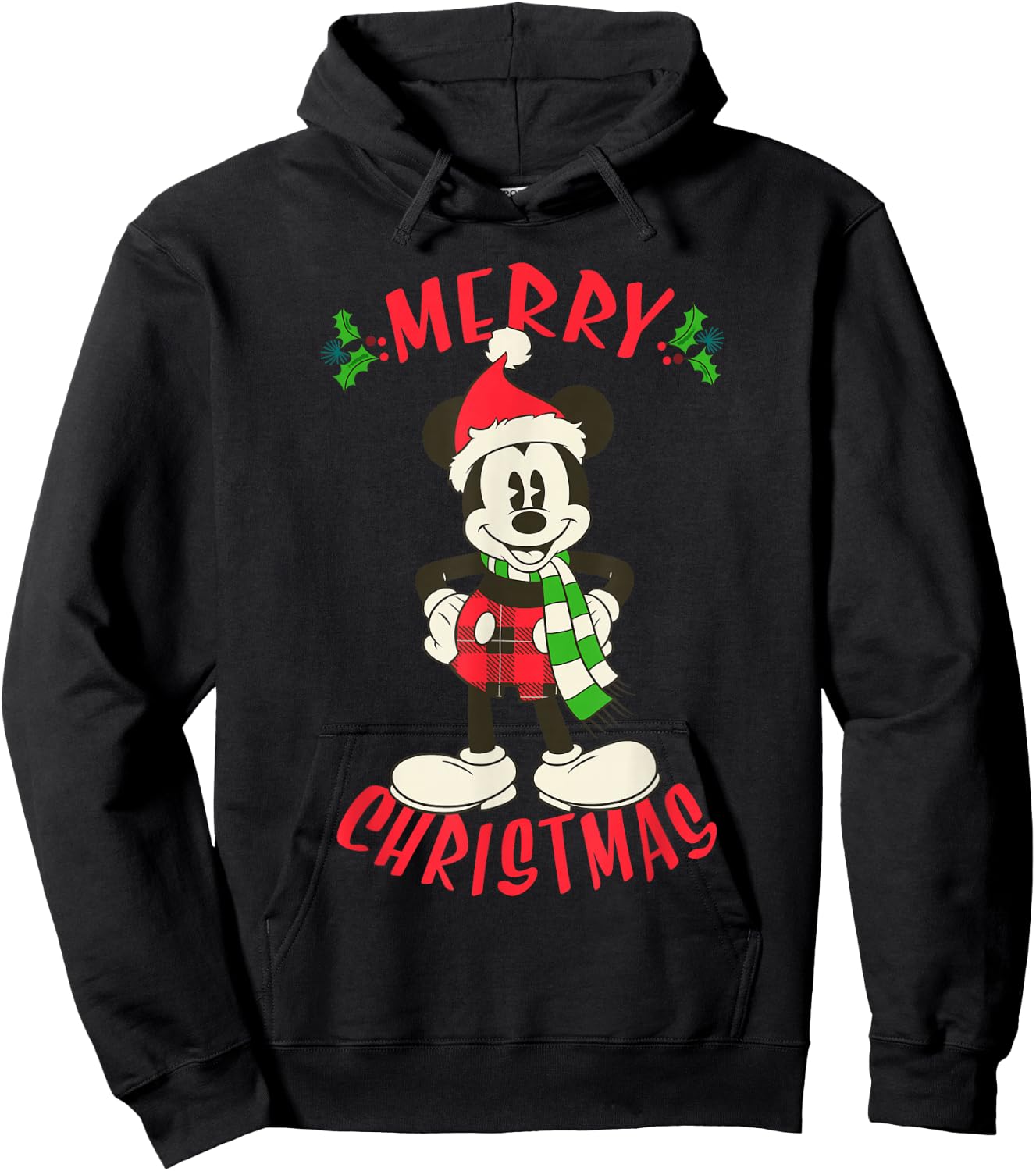 Disney Vintage Mickey Mouse Christmas Holiday Hoodie - Hoodie | Black