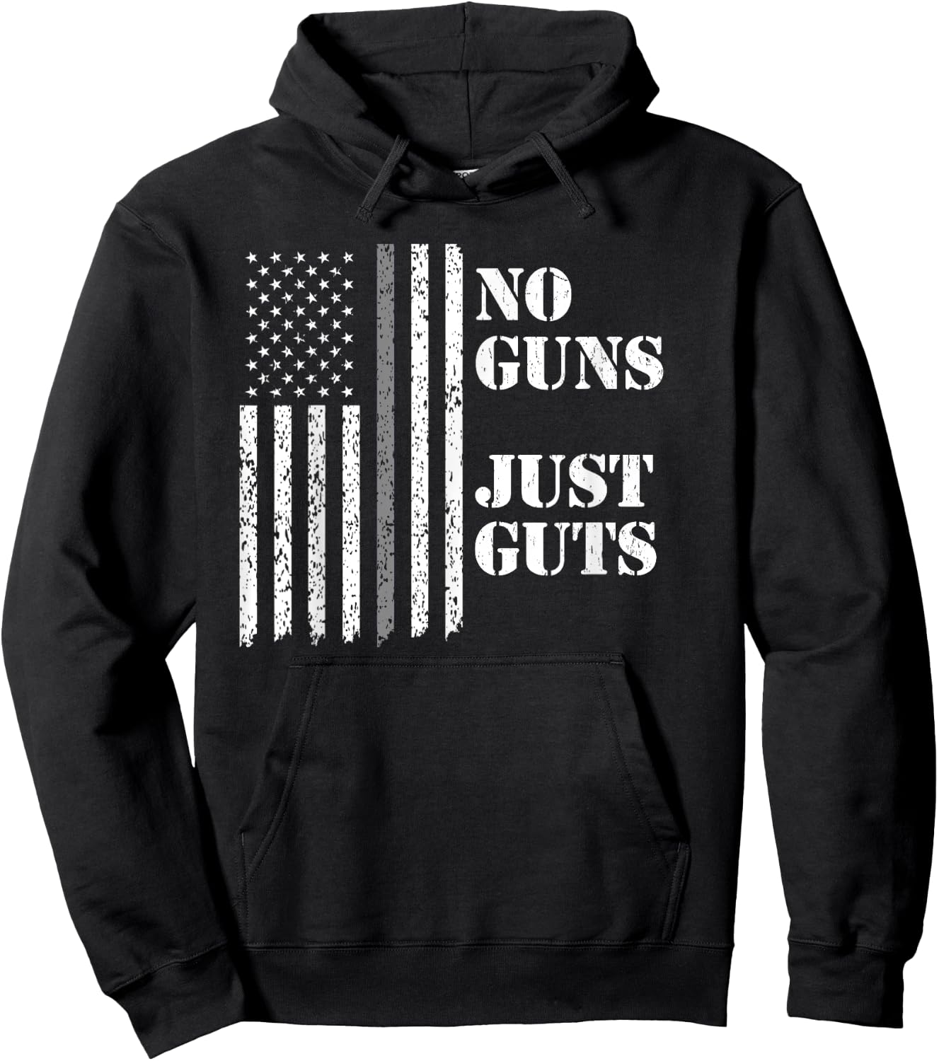 Corrections Officer Shirt, No Guns Just Guts, Gray Line Hoodie - Hoodie | Black