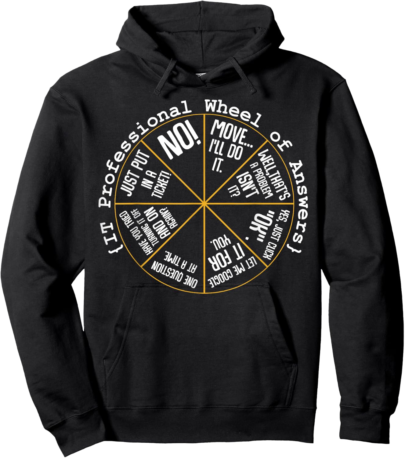 IT Professional Funny Wheel of Answers Tech Employee Job Hoodie - Hoodie | Black