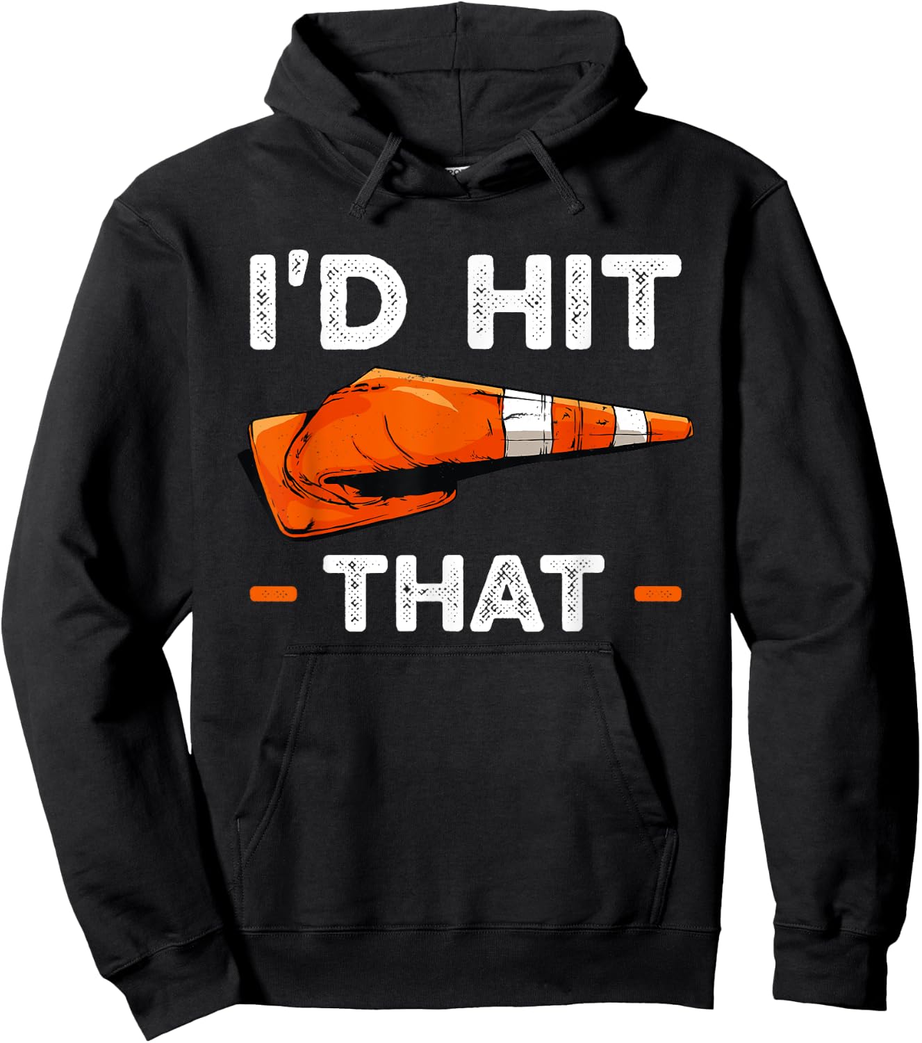 I'd Hit That Halloween Costume Traffic Cone Hoodie - Hoodie | Black