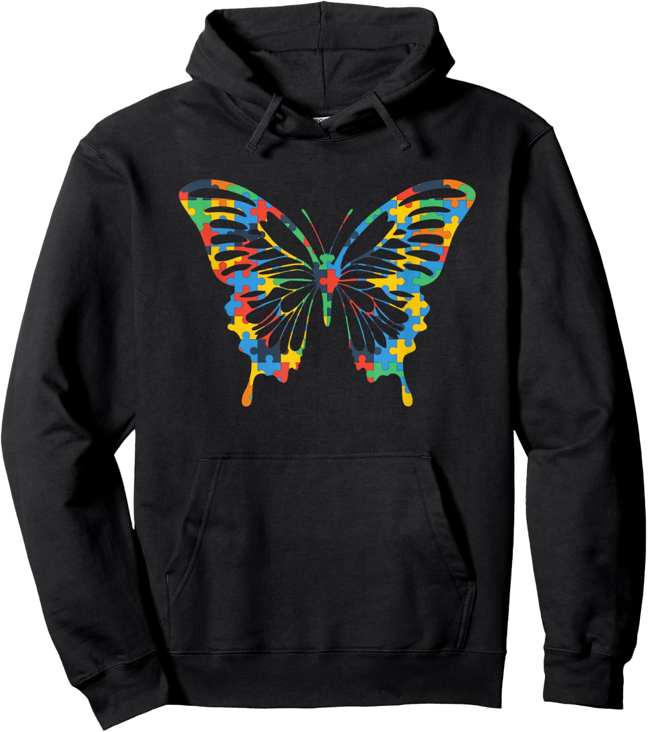 Butterfly Autism Awareness Amazing Puzzle Gift Hoodie - Hoodie | Black