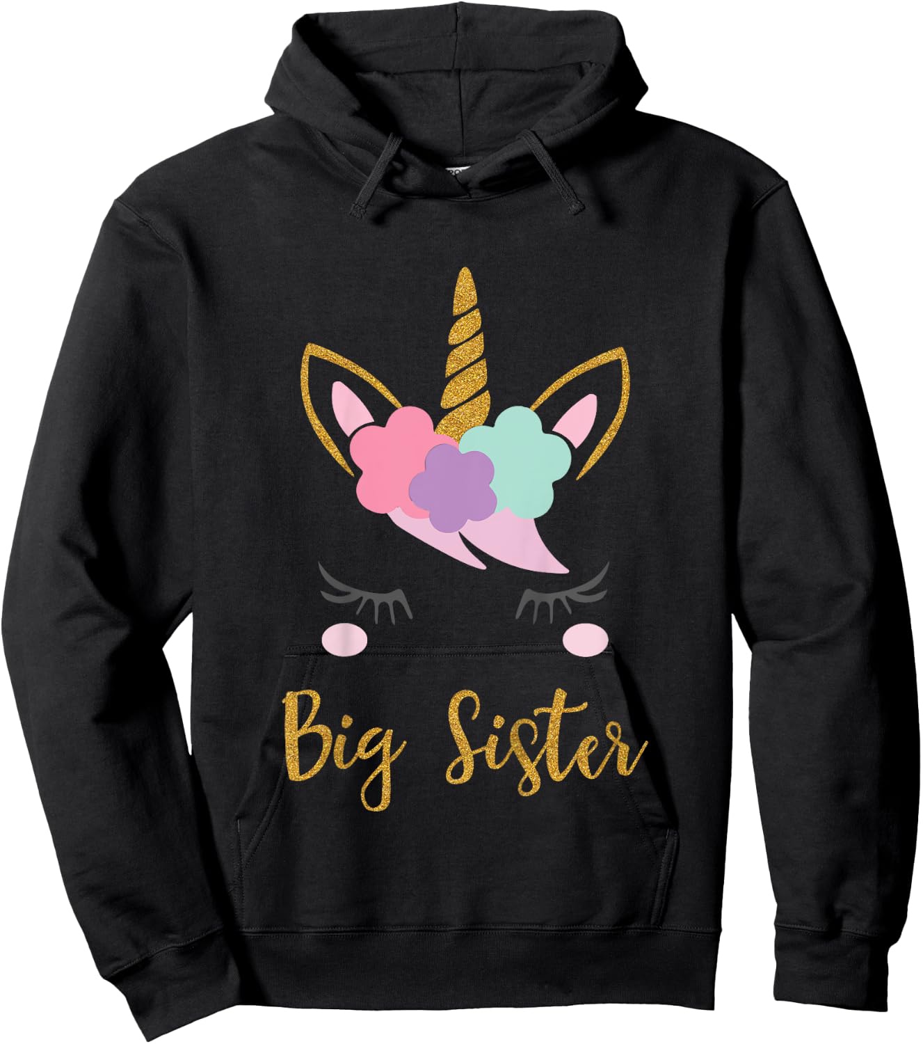 Kids Unicorn Big Sister Shirt I'm Going to be a Big Sister Hoodie - Hoodie | Black