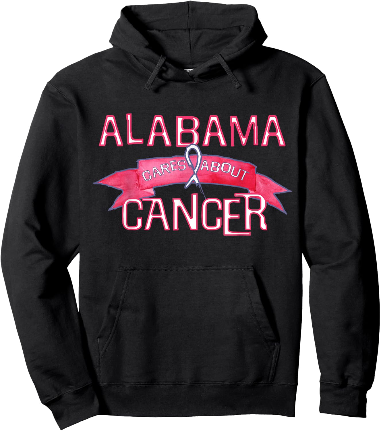 ALABAMA Cares About Breast Cancer Support Breast Cancer Hoodie - Hoodie | Black