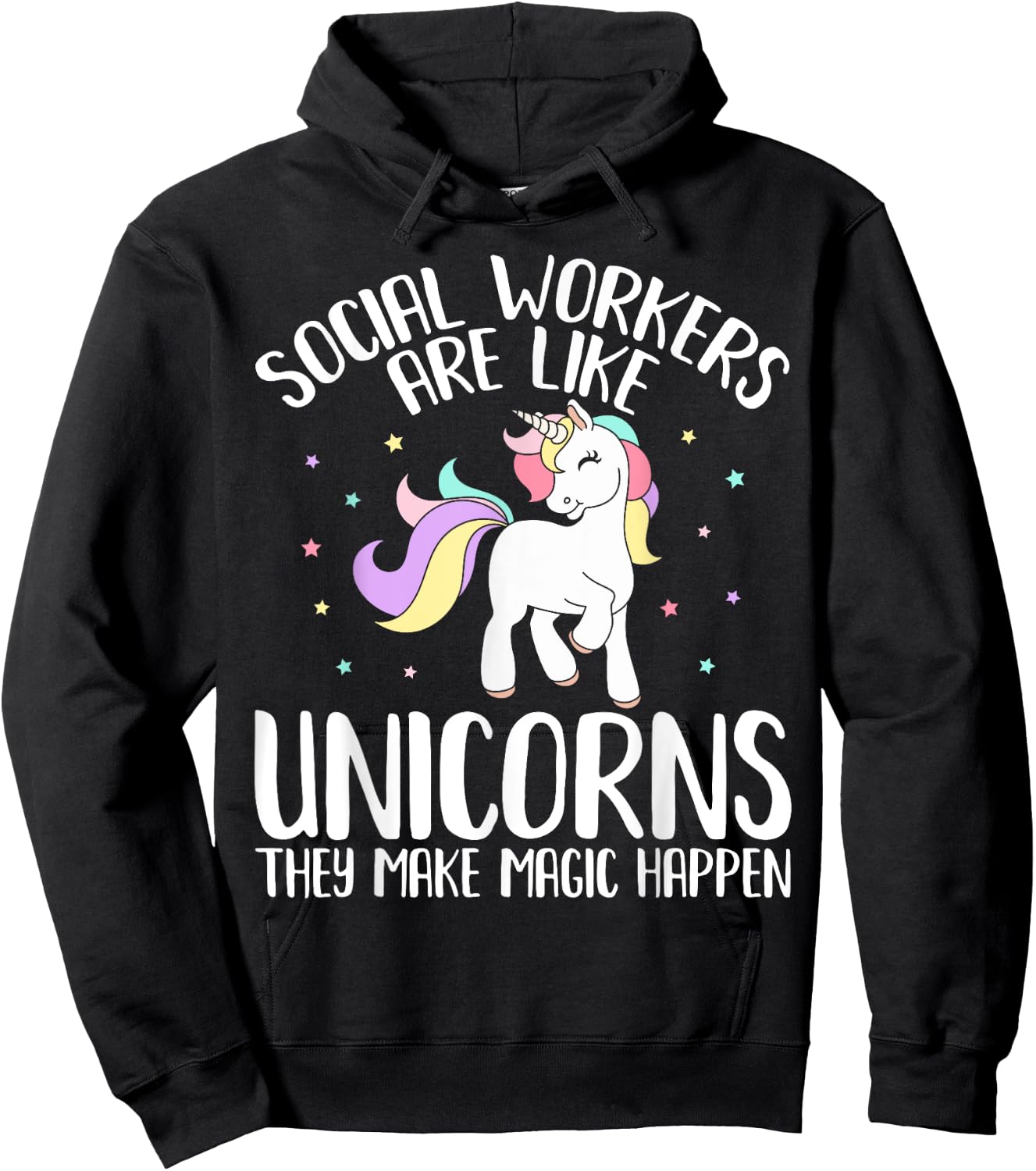 Women Social Workers Make Magic Happens Unicorn Social Work Hoodie - Hoodie | Black