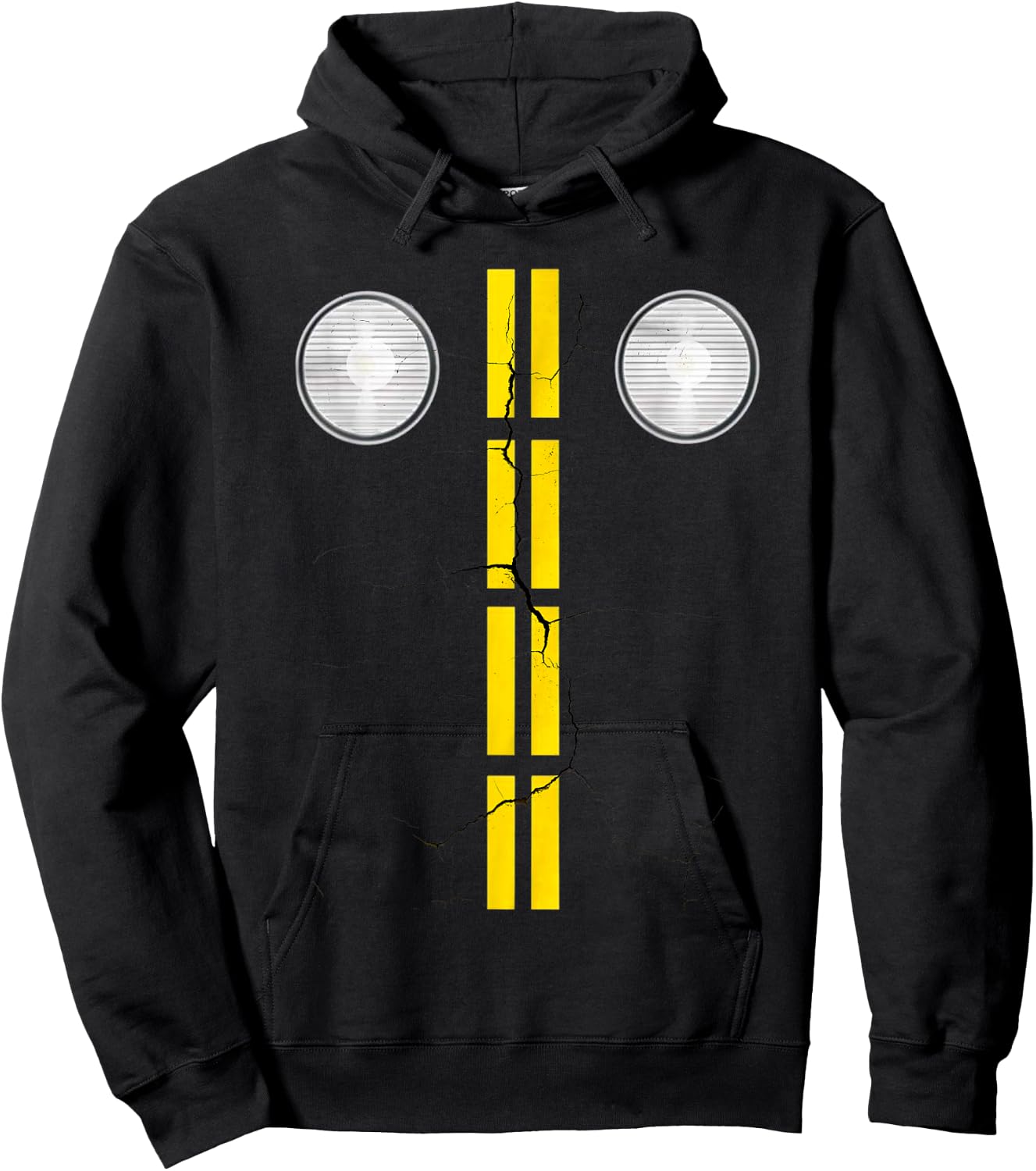 Funny headlights with street markings, Halloween Hoodie - Hoodie | Black