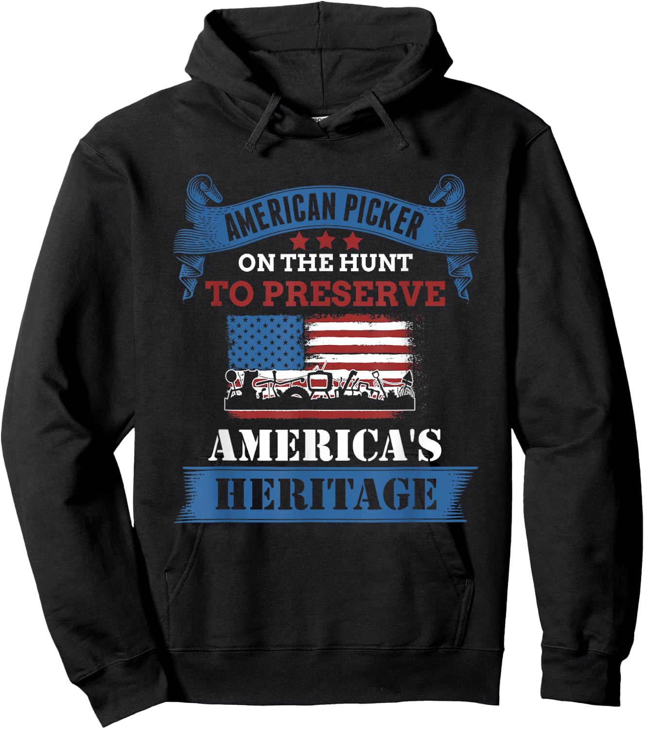 Patriotic Heritage Pickers Hoodie - Hoodie | Black