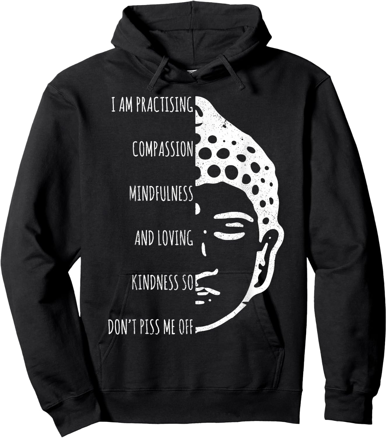 Buddhism Saying Funny Vintage Buddha Yoga Gift Hoodie - Hoodie | Black