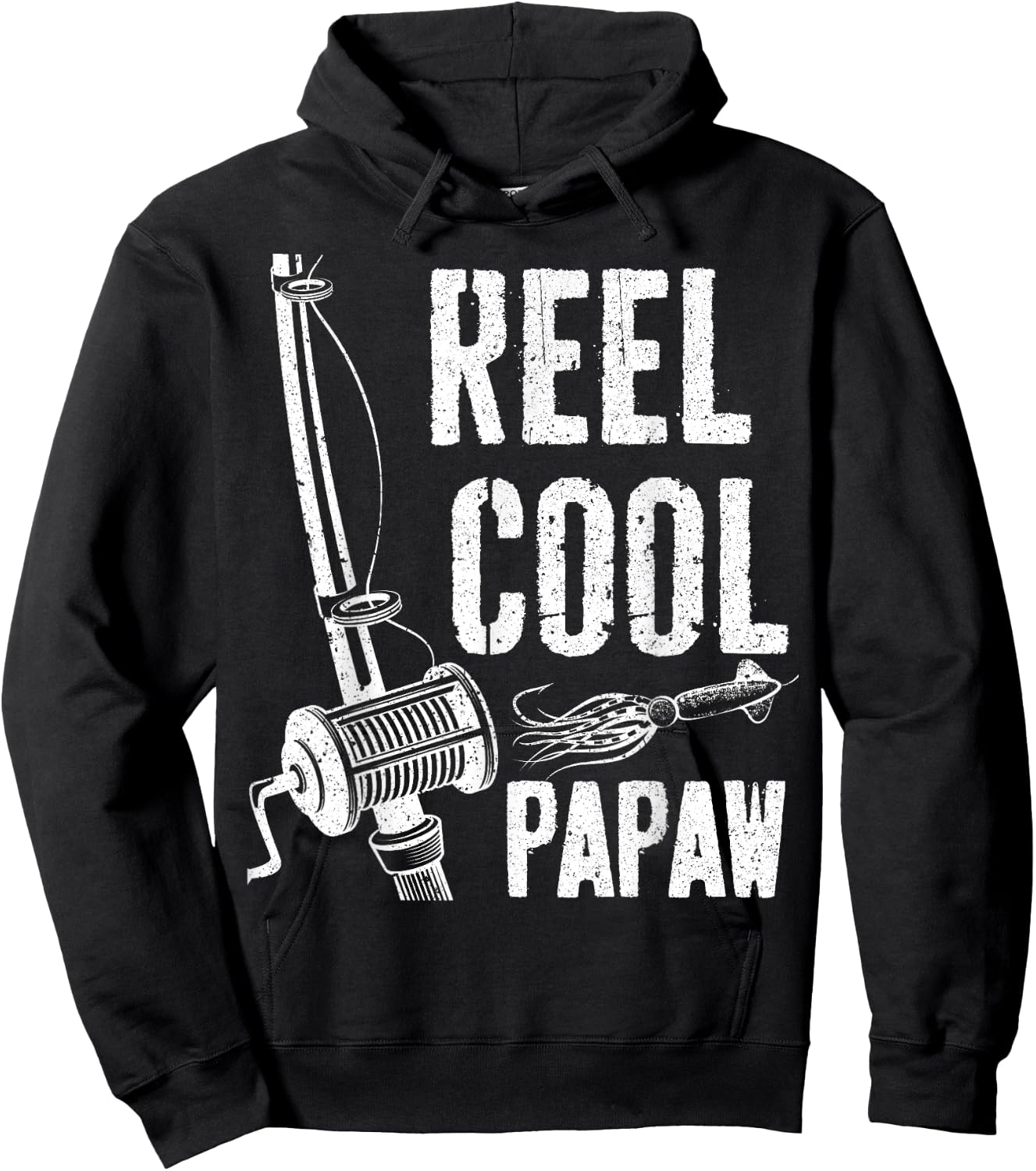 Reel Cool Papaw Shirt Men Papa Fisherman Fathers Day Hoodie - Hoodie | Black