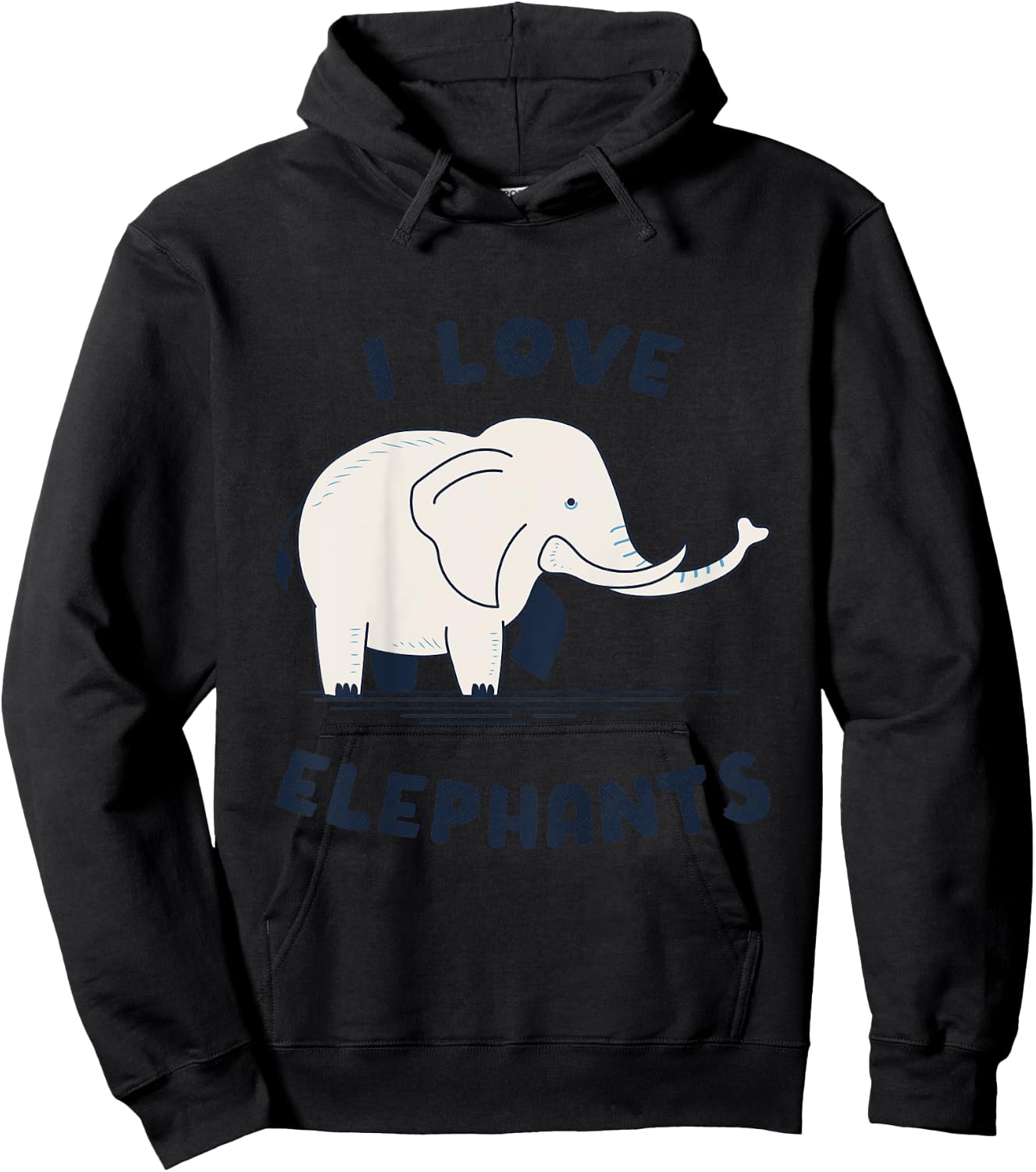I Love Elephants Hoodie - Hoodie | Black