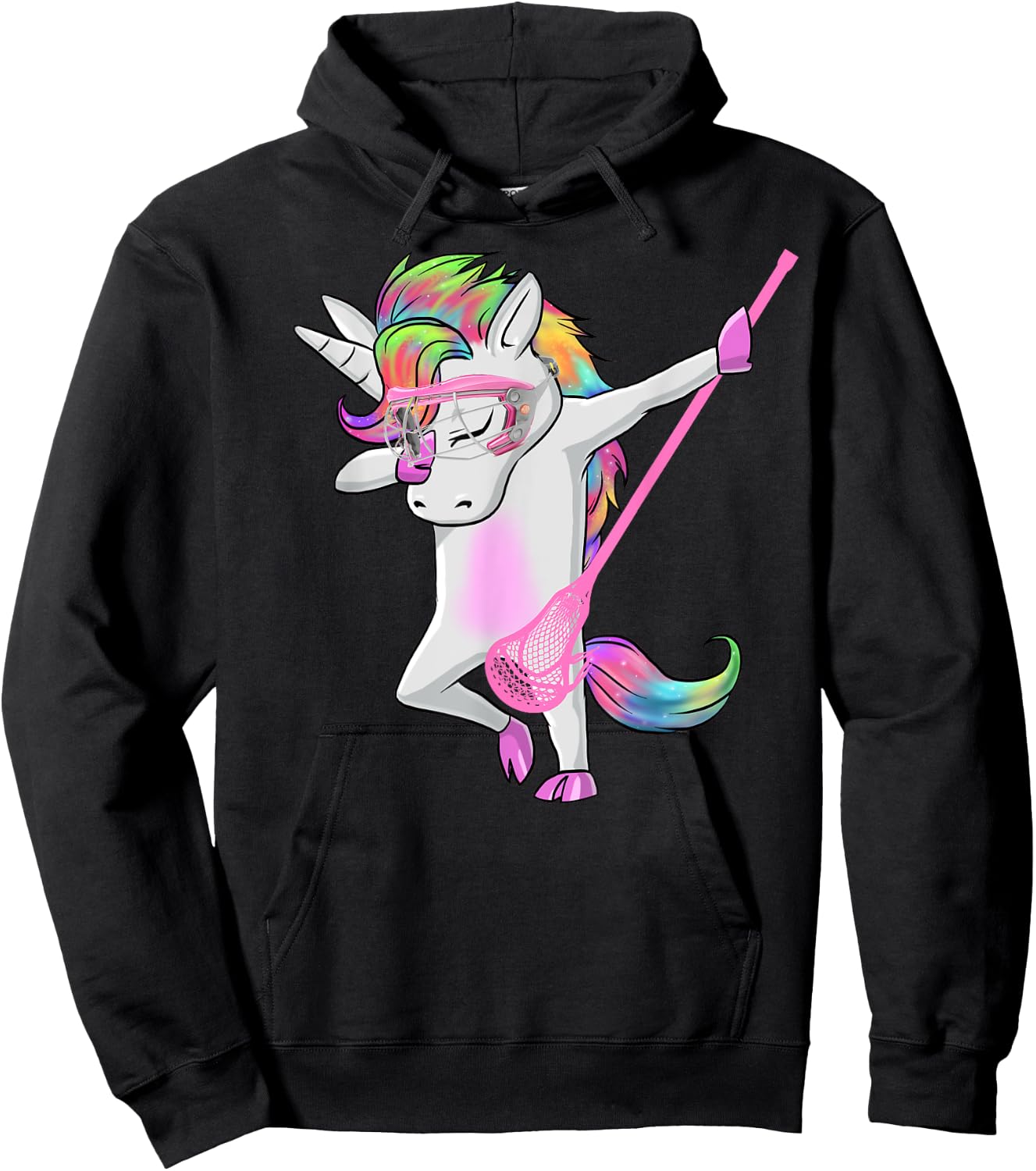 reLAX unicorn dab youth lacrosse Lacrosse funny Hoodie - Hoodie | Black