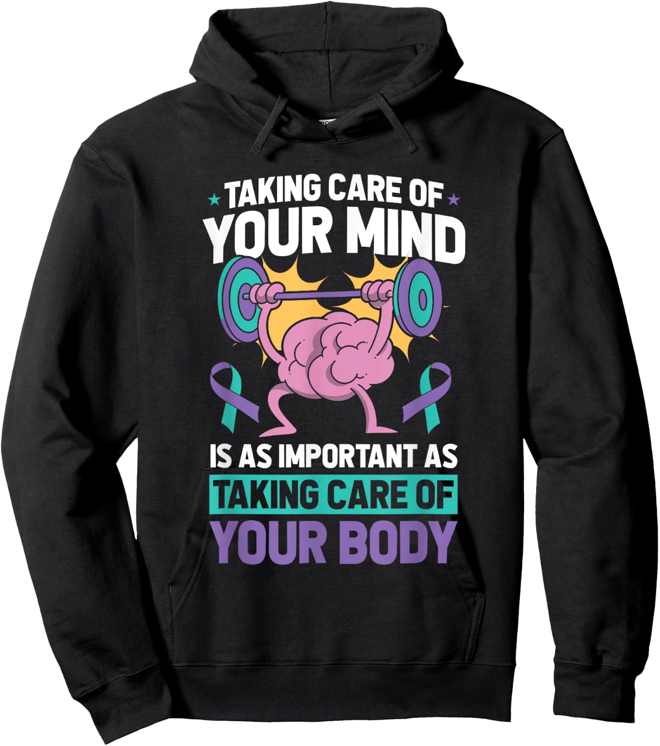 Mental Health Awareness Ribbon Suicide Prevent Hoodie - Hoodie | Black