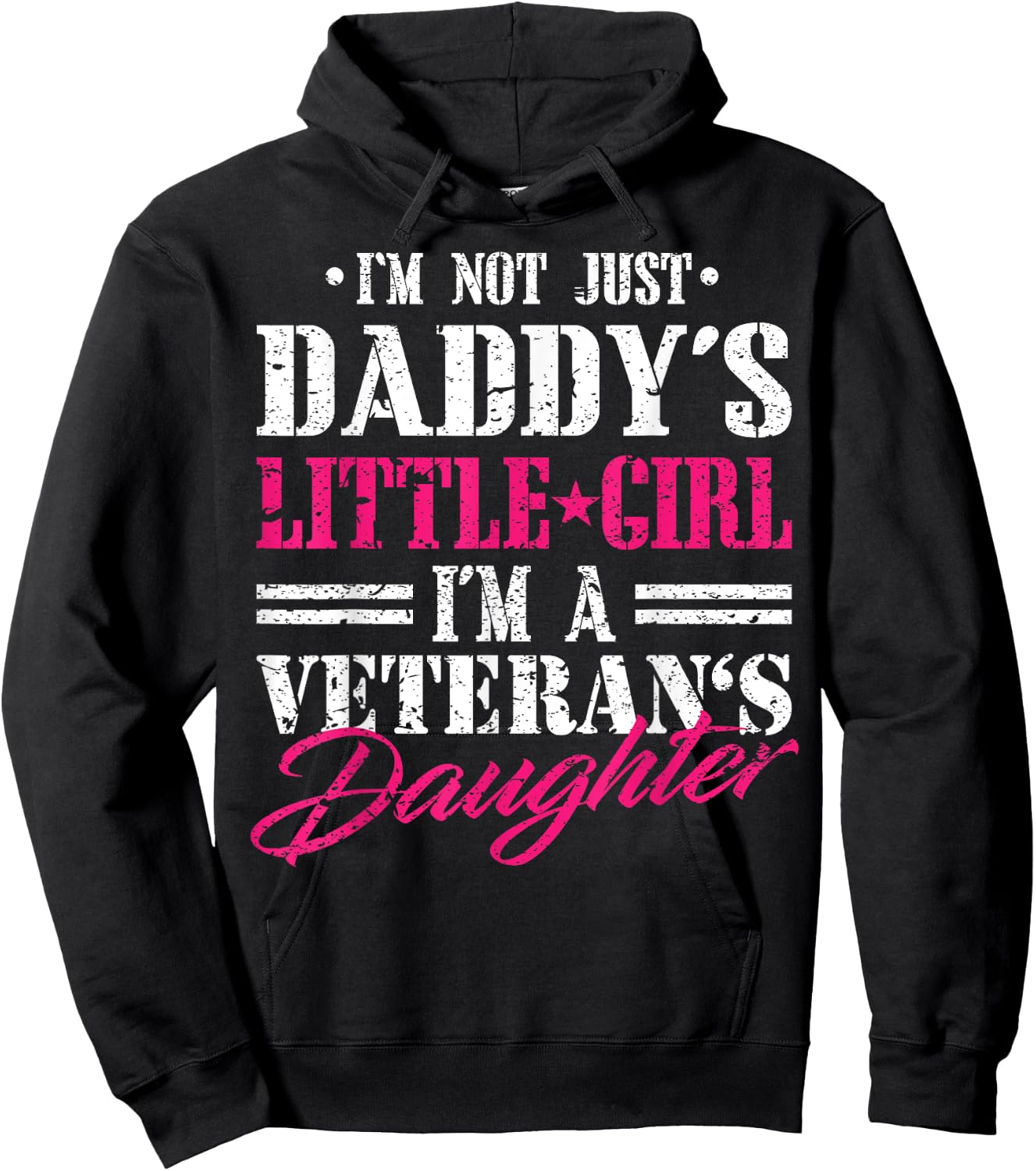 Daddys Little Girl Veteran Dad Veterans Day Gift Shirt Hoodie - Hoodie | Black