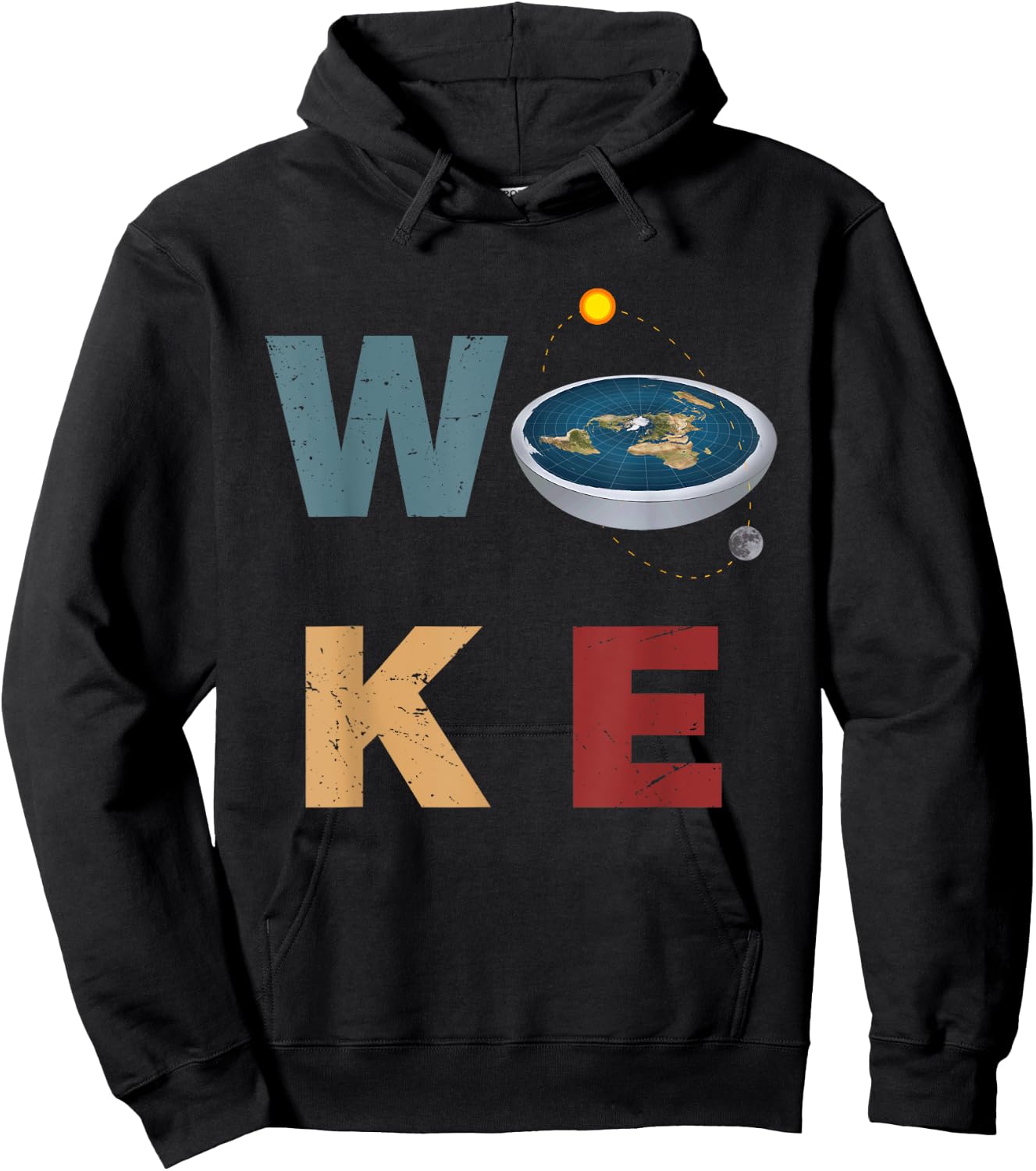 Woke T Earth Flat Society Planet Women Hoodie - Hoodie | Black