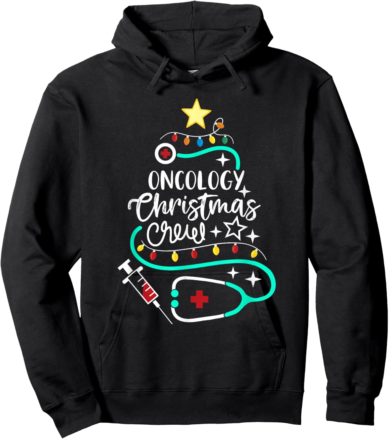 Oncology Christmas Crew Oncology Nurse Oncologist Secretary Hoodie - Hoodie | Black