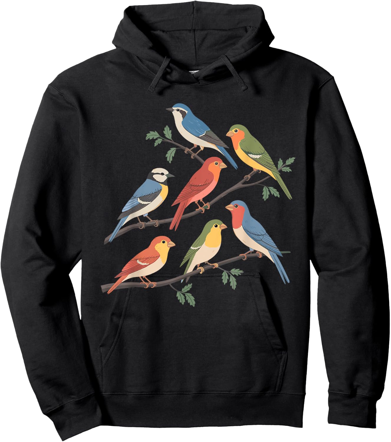 Bird Watching on a tree Bird Lover Shirts All Ages Black Small Short Sleeve Hoodie - Hoodie | Black